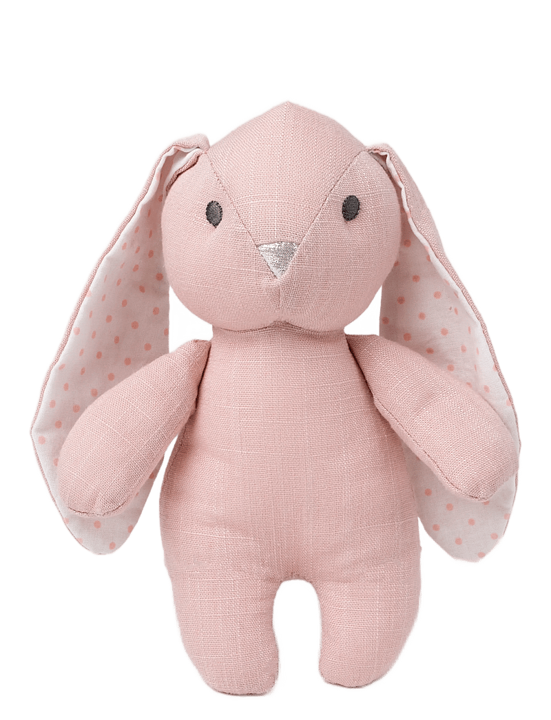 Teddykompaniet - Elina, rabbit in cotton and linen fabric, pink - kuscheltiere - pink - 0
