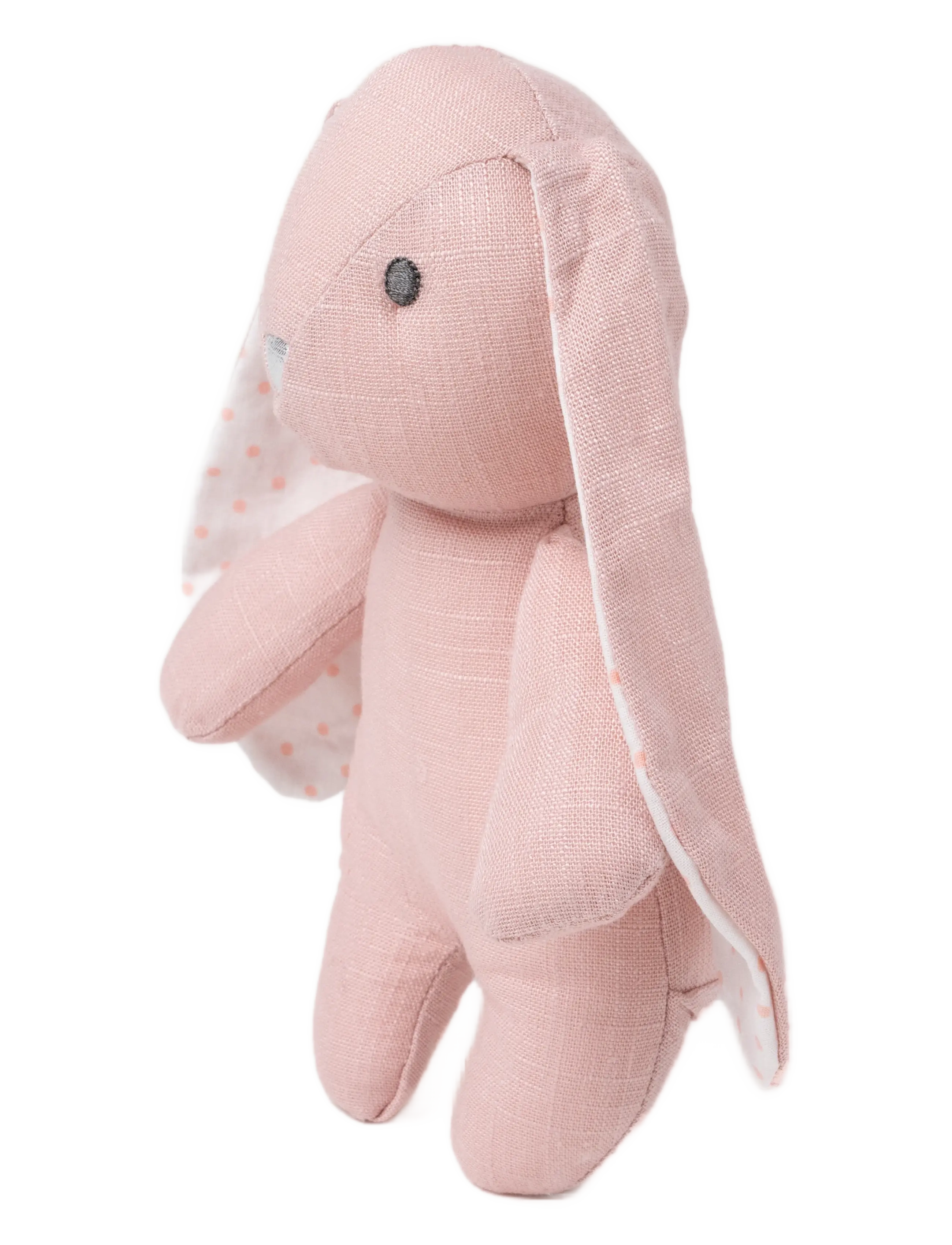 Teddykompaniet - Elina, rabbit in cotton and linen fabric, pink - animaux en peluche - pink - 1