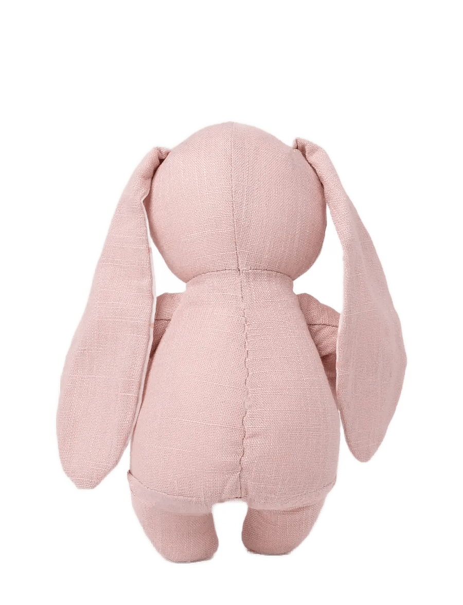 Teddykompaniet - Elina, rabbit in cotton and linen fabric, pink - pehmed loomad - pink - 2