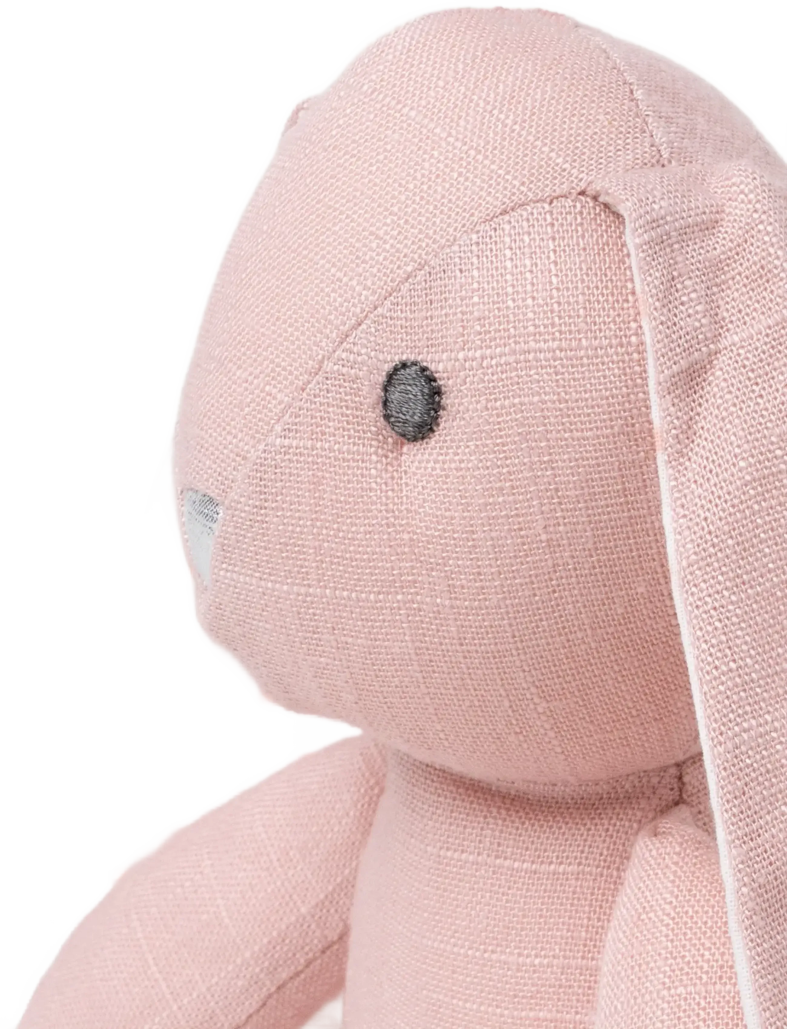 Teddykompaniet - Elina, rabbit in cotton and linen fabric, pink - animaux en peluche - pink - 3