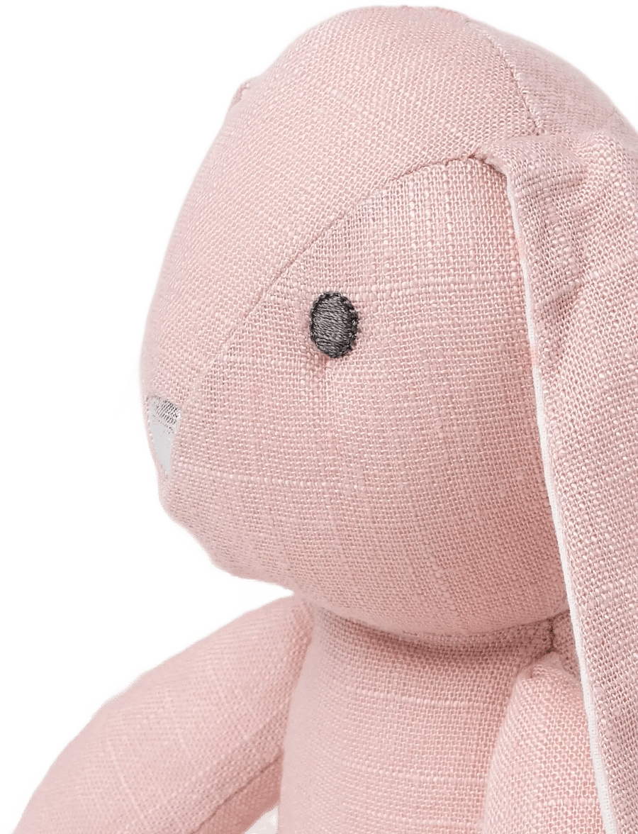 Teddykompaniet - Elina, rabbit in cotton and linen fabric, pink - pehmed loomad - pink - 3