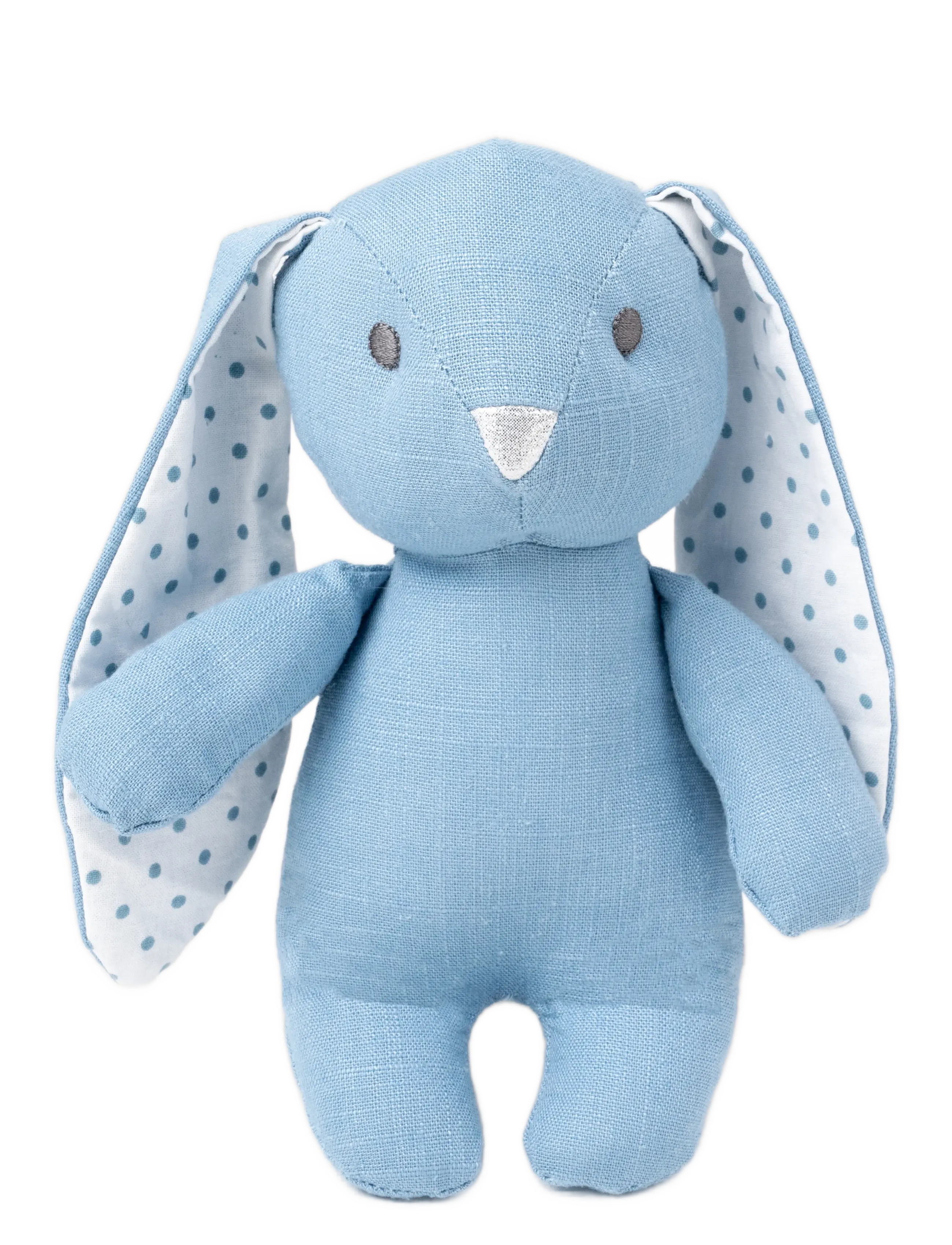 Teddykompaniet Elina, Rabbit In Cotton And Linen Fabric, Blue, Børn, Stuffed Dyr, Blå, Str: H:20CM