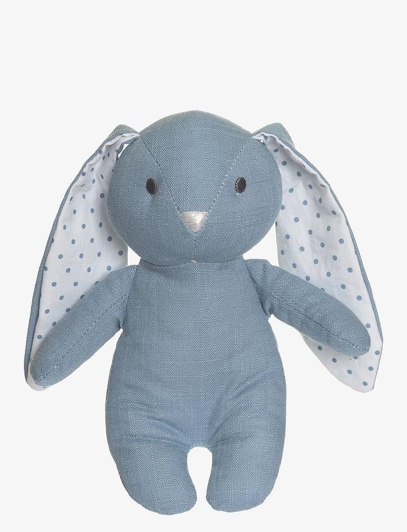 Teddykompaniet - Elina, rabbit in cotton and linen fabric, blue - pehmed loomad - blue - 0