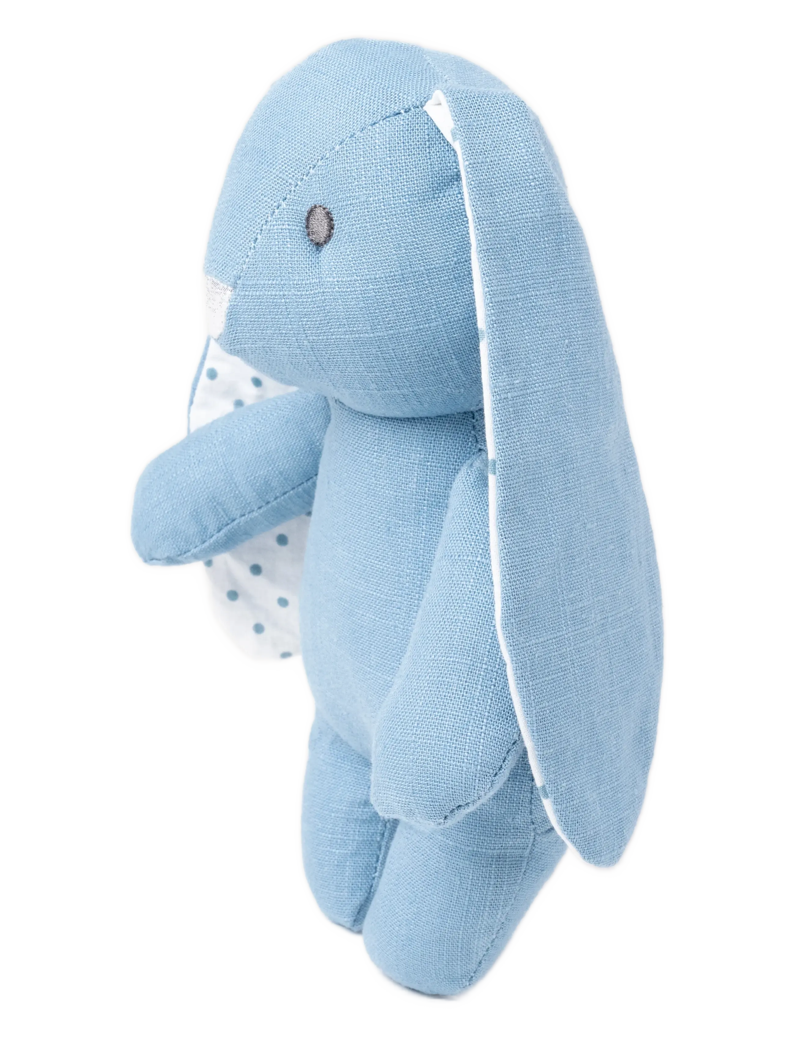 Teddykompaniet - Elina, rabbit in cotton and linen fabric, blue - animaux en peluche - blue - 1