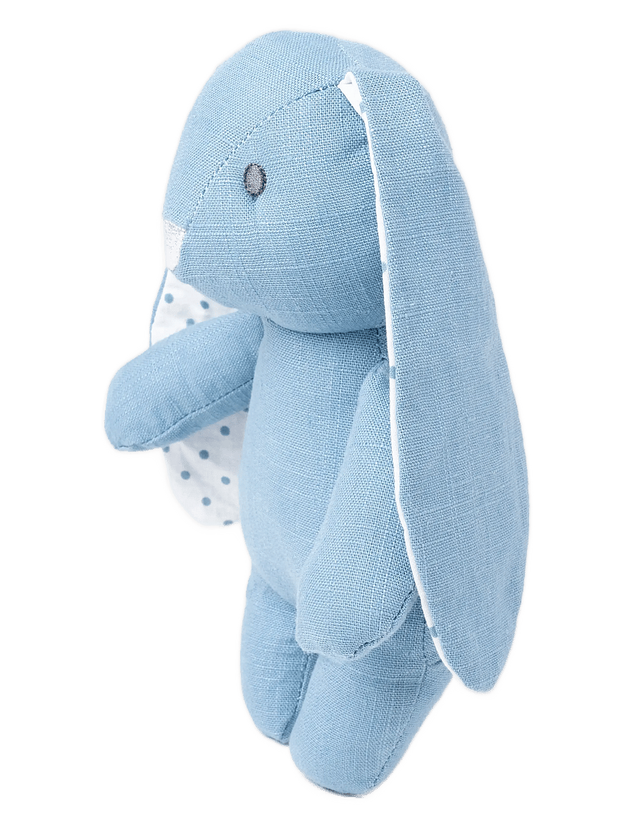 Teddykompaniet - Elina, rabbit in cotton and linen fabric, blue - pehmed loomad - blue - 1