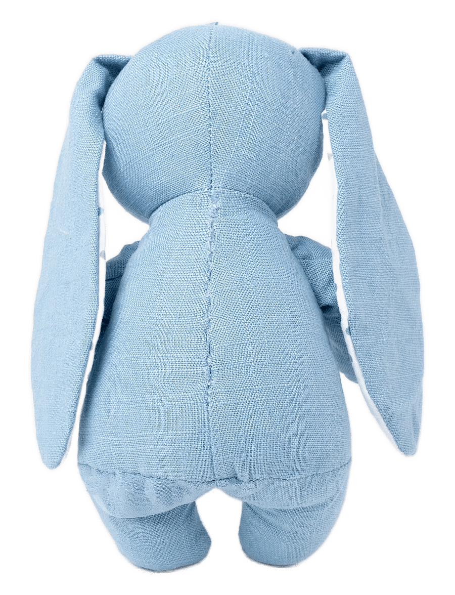 Teddykompaniet - Elina, rabbit in cotton and linen fabric, blue - pehmed loomad - blue - 2