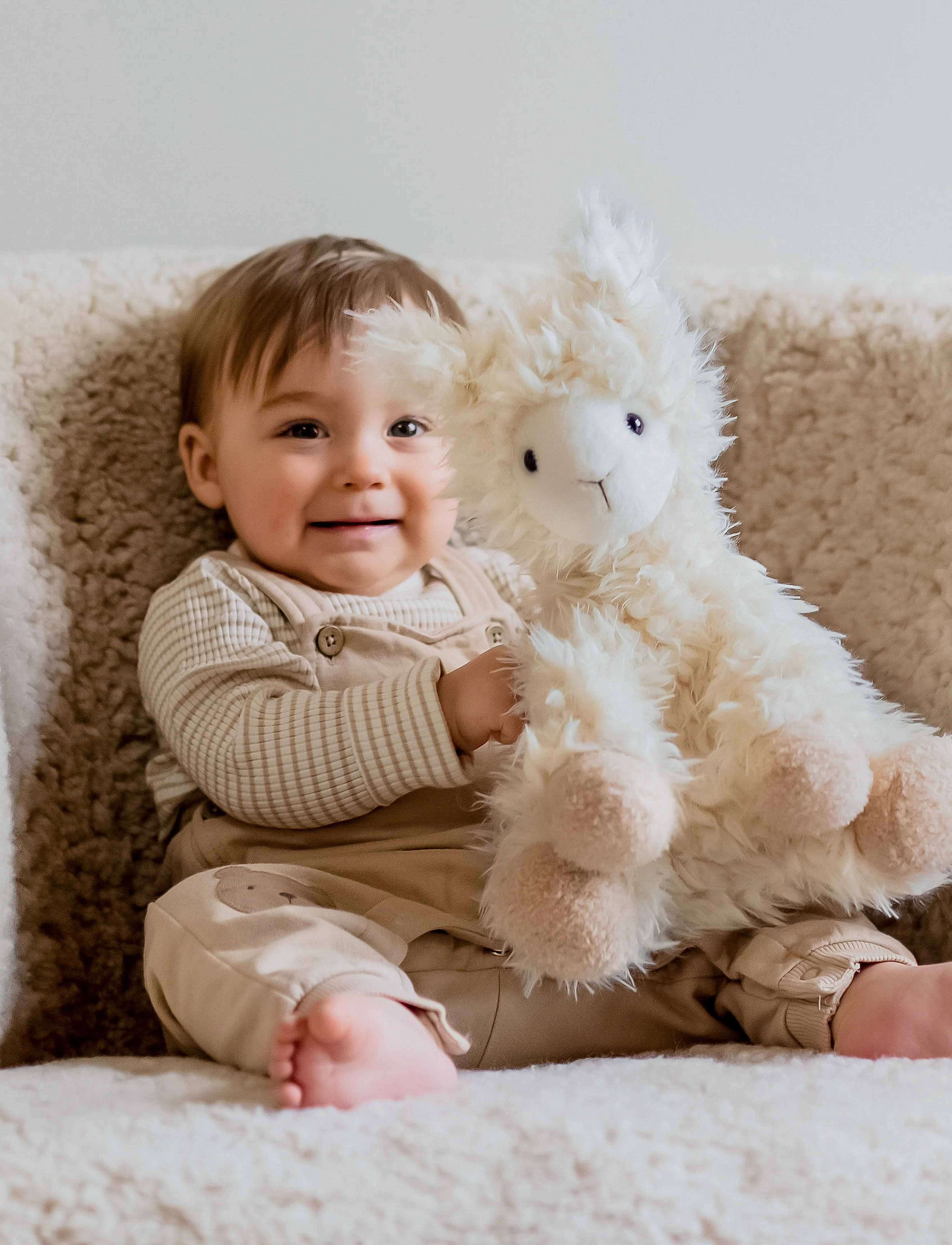 Teddykompaniet Lama, Liam, H:32 cm, Soft Spielzeug, Weiß - Stuffed Animals, Kinder
