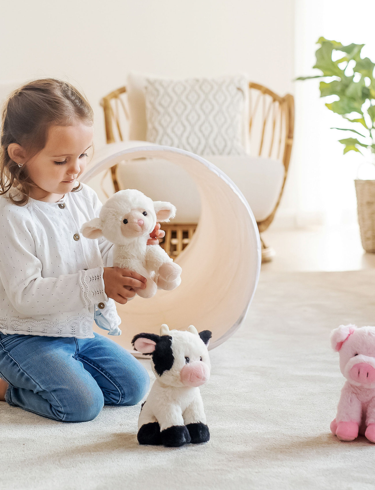 Teddykompaniet - Teddy Farm, Sitting Lamb - laagste prijzen - white - 1