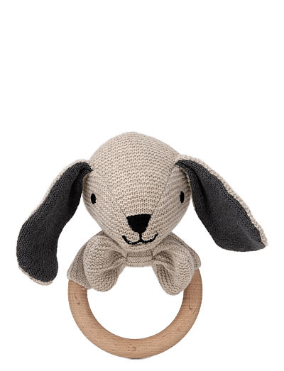 Teddykompaniet Teddy baby, Organic Rattle Dog, Knitted - Rasseln - BEIGE / beige