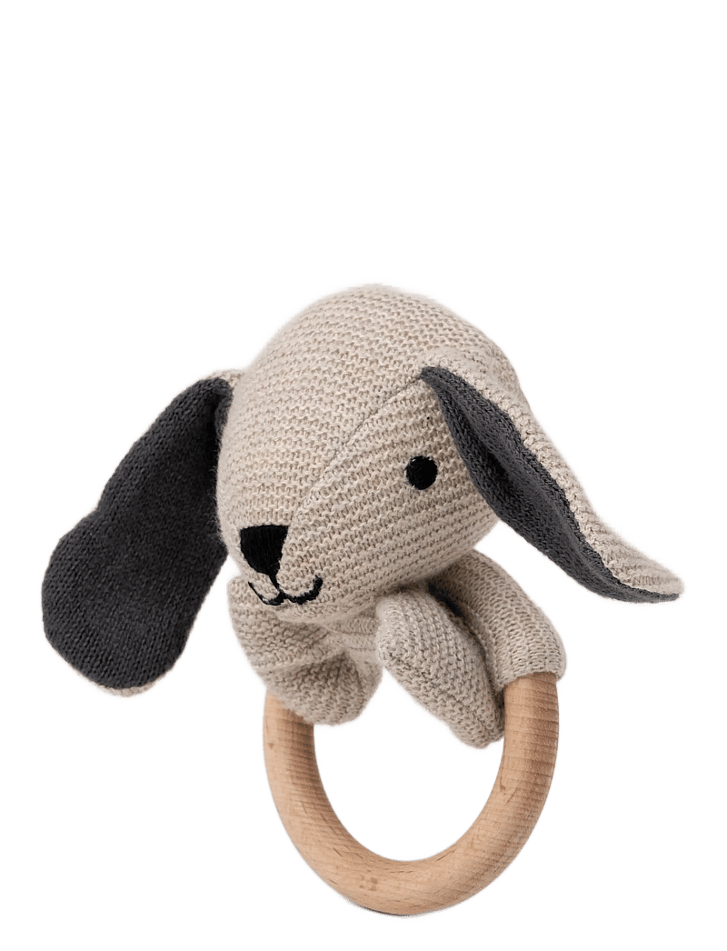 Teddykompaniet - Teddy baby, Organic Rattle Dog, Knitted - rasseln - beige - 1