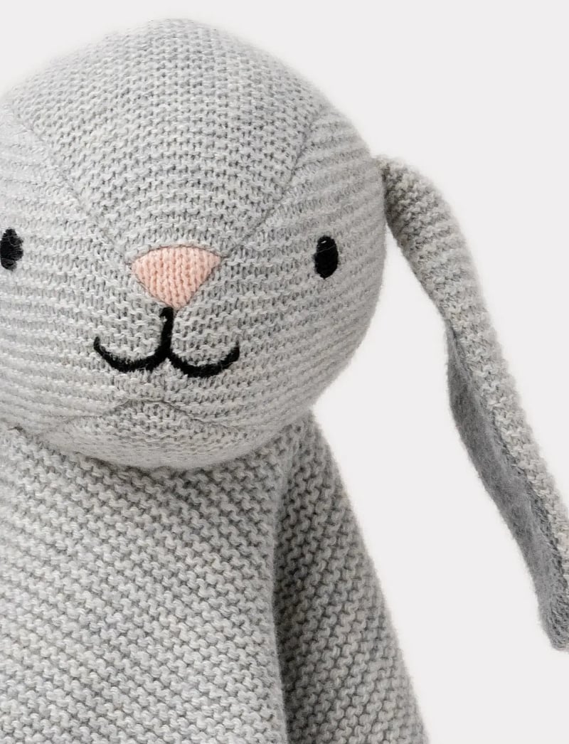 Teddykompaniet - Teddy baby, Organic Doudou Rabbit, knitted - kaisutekid - grey - 3