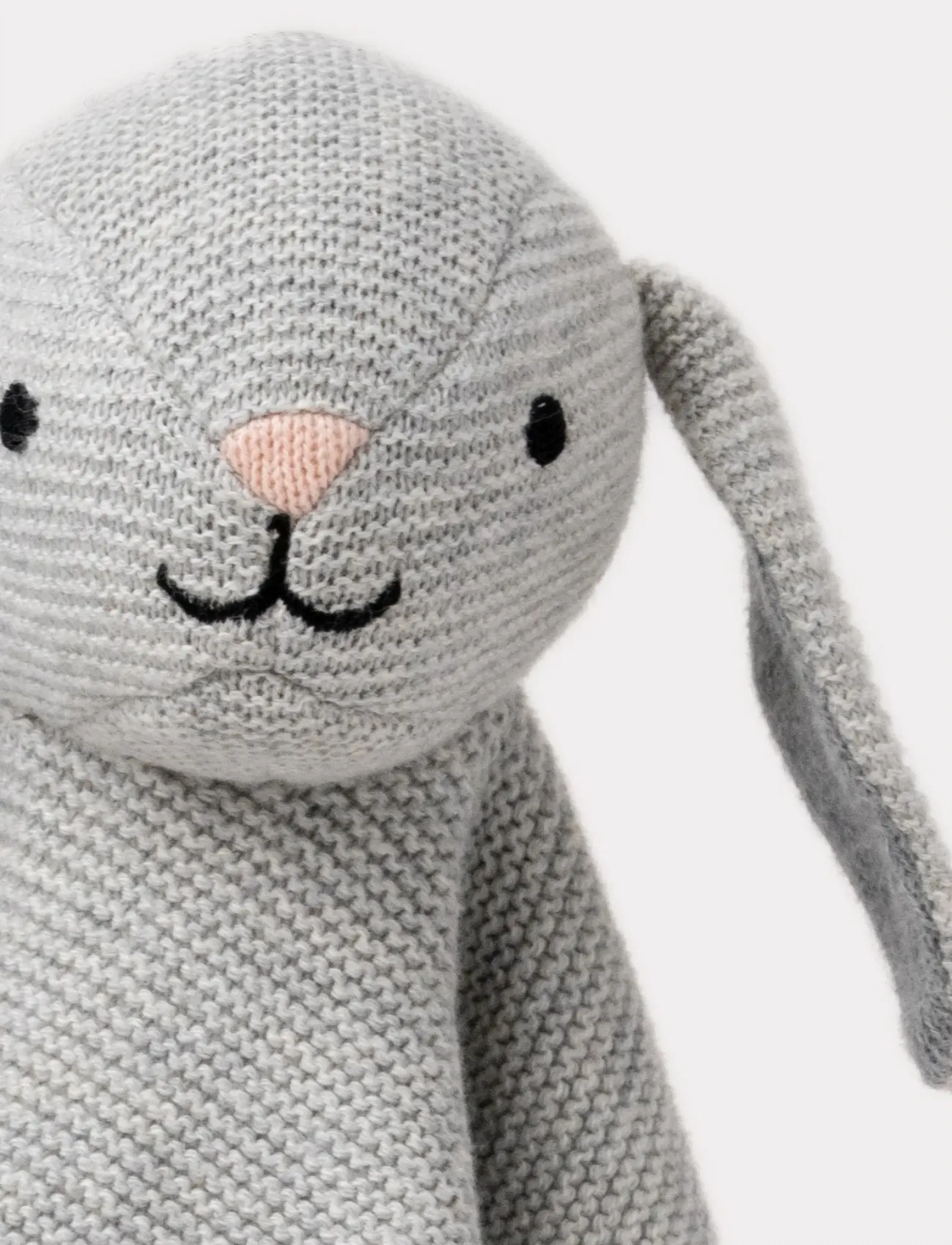 Teddykompaniet - Teddy baby, Organic Doudou Rabbit, knitted - nusseklude - grey - 3
