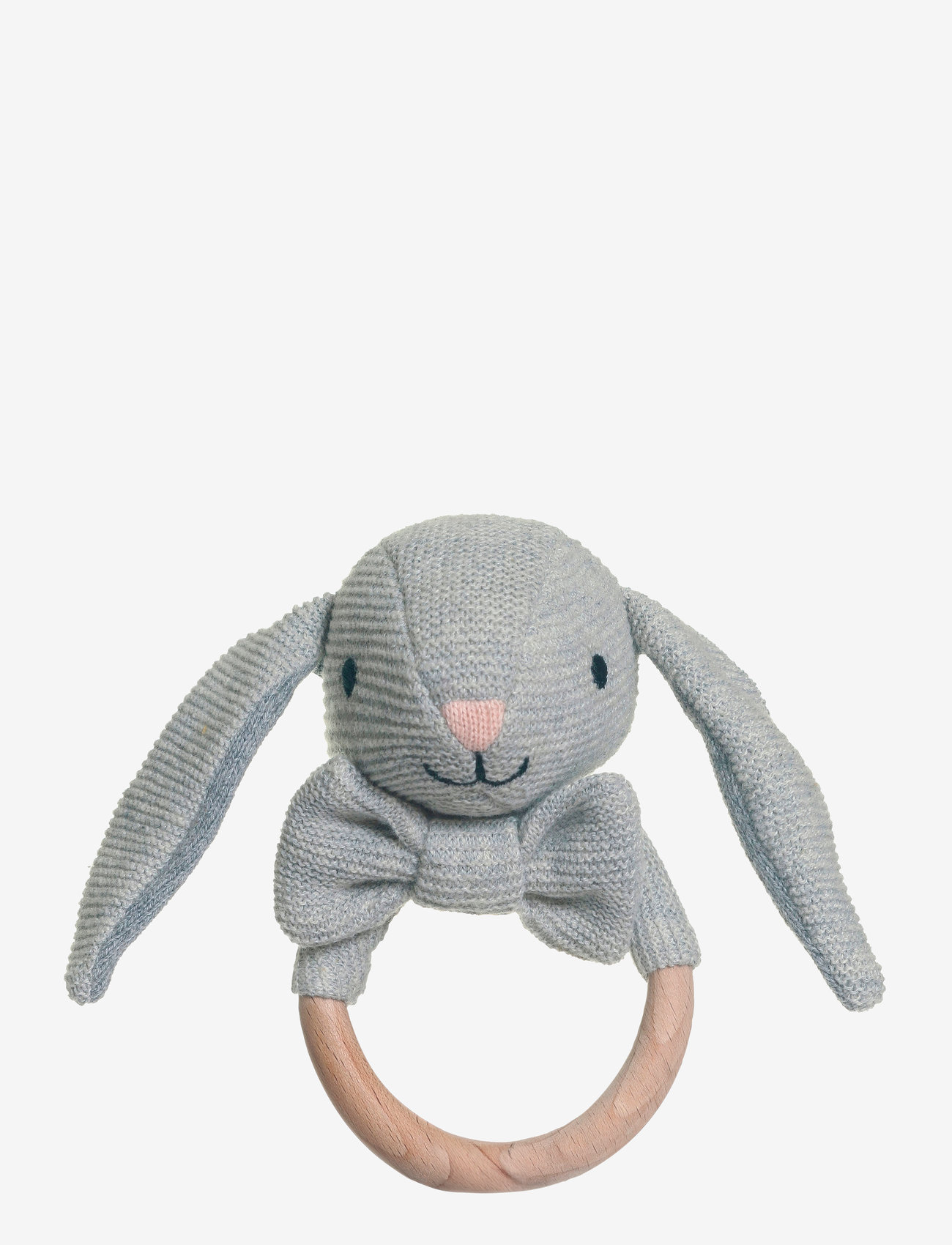 Teddykompaniet - Teddy baby, Organic Rattle, Rabbit, Knitted - skallror - grey - 0
