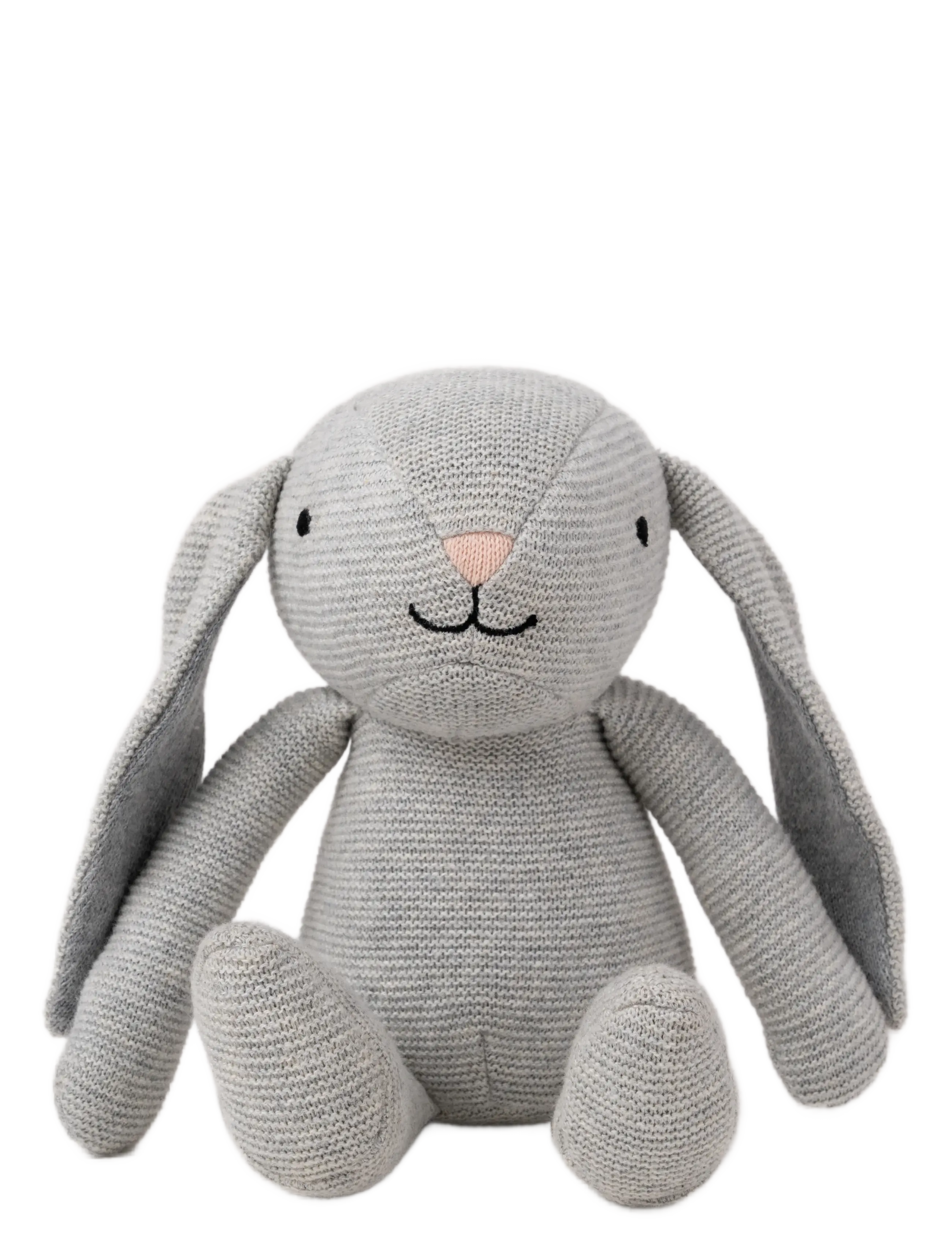 Teddykompaniet Teddy Baby, Organic Rabbit, Knitted, 20 cm, Grey, Soft Legetøj > Stuffed Animals, Børn