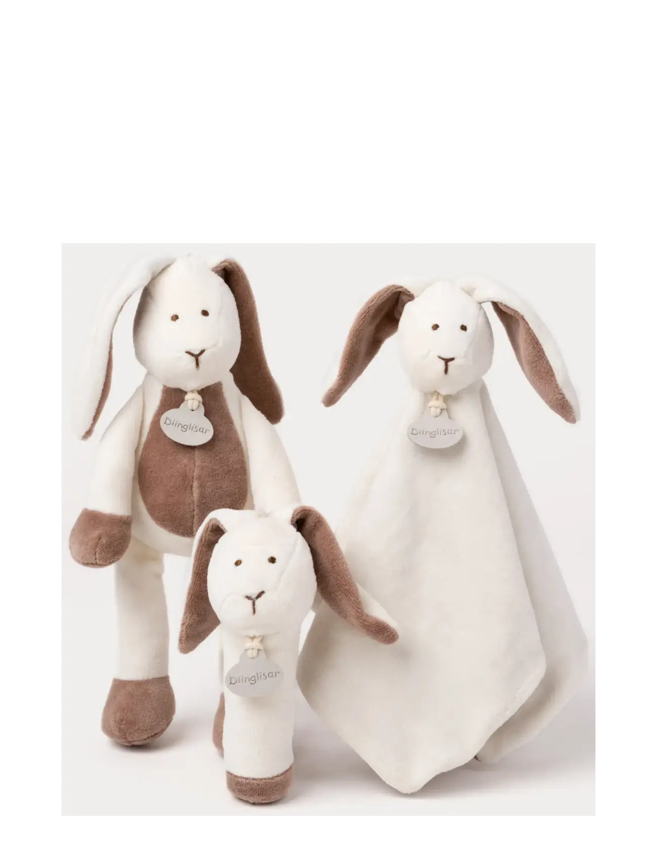 Teddykompaniet - Diinglisar Organic, Rabbit Doudou - kosekluter - white - 3