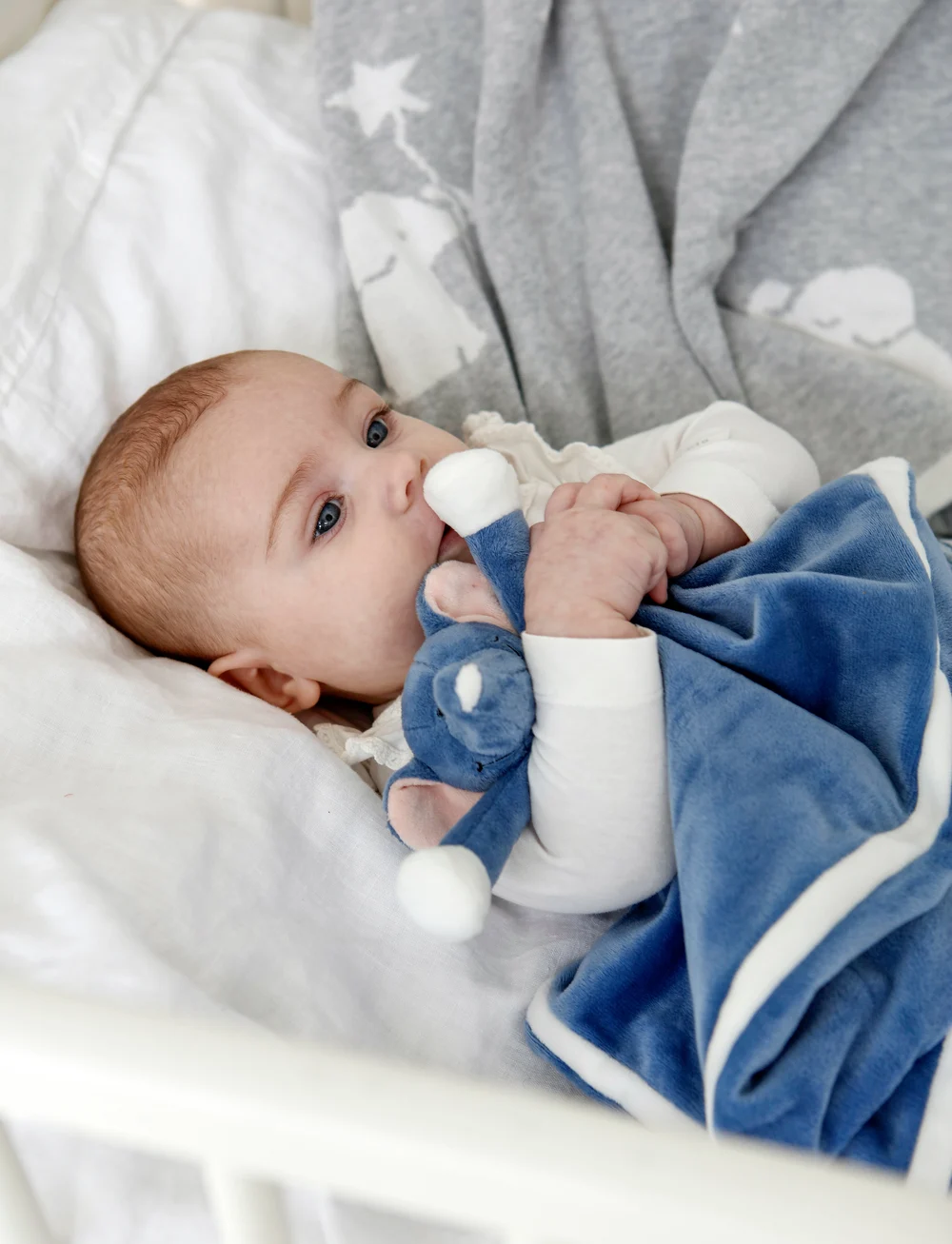 Teddykompaniet - Diinglisar SE, Elephant, Dou-dou, denim - schmusetuch - blue - 0