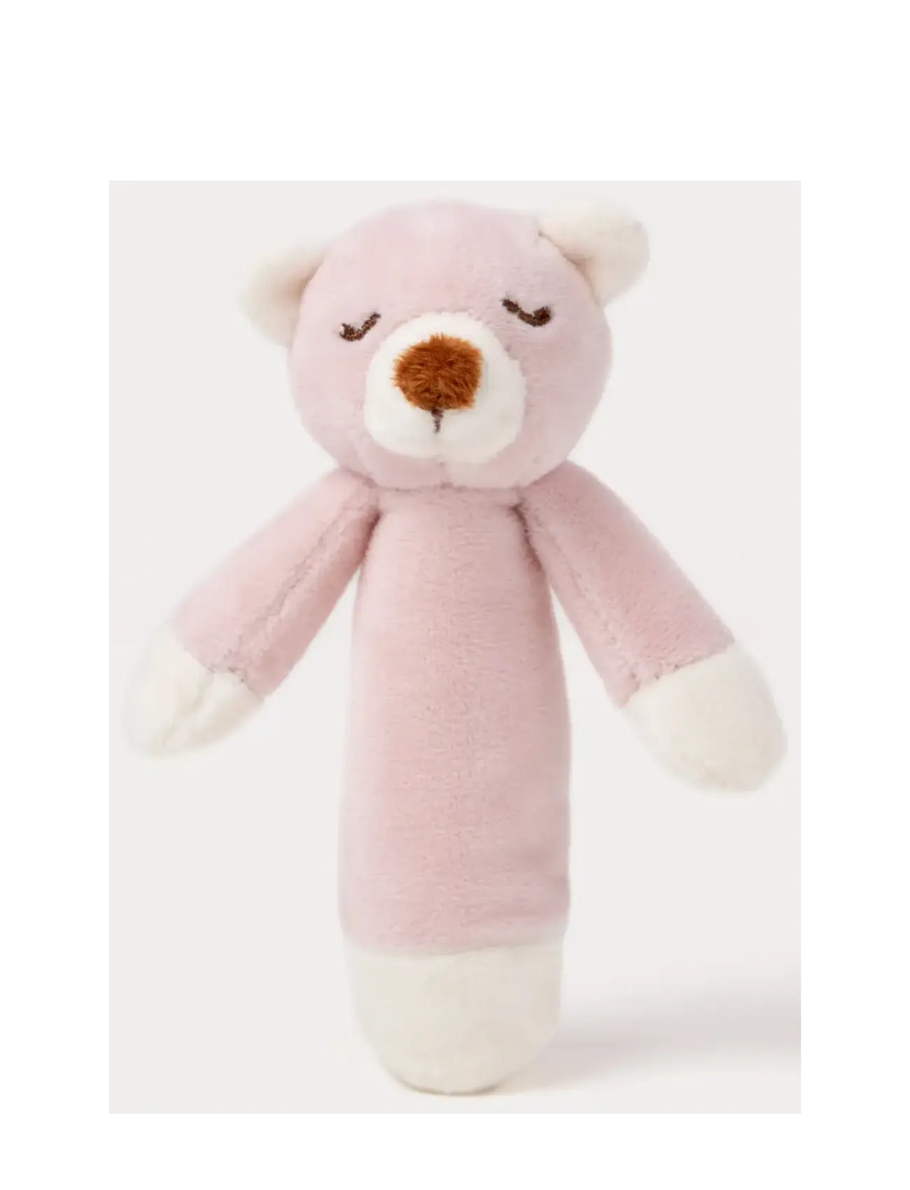 TEDDYKOMPANIET Diinglisar, Rattle, Teddybear, Dusty Pink Pink - 14 CM - Kinder