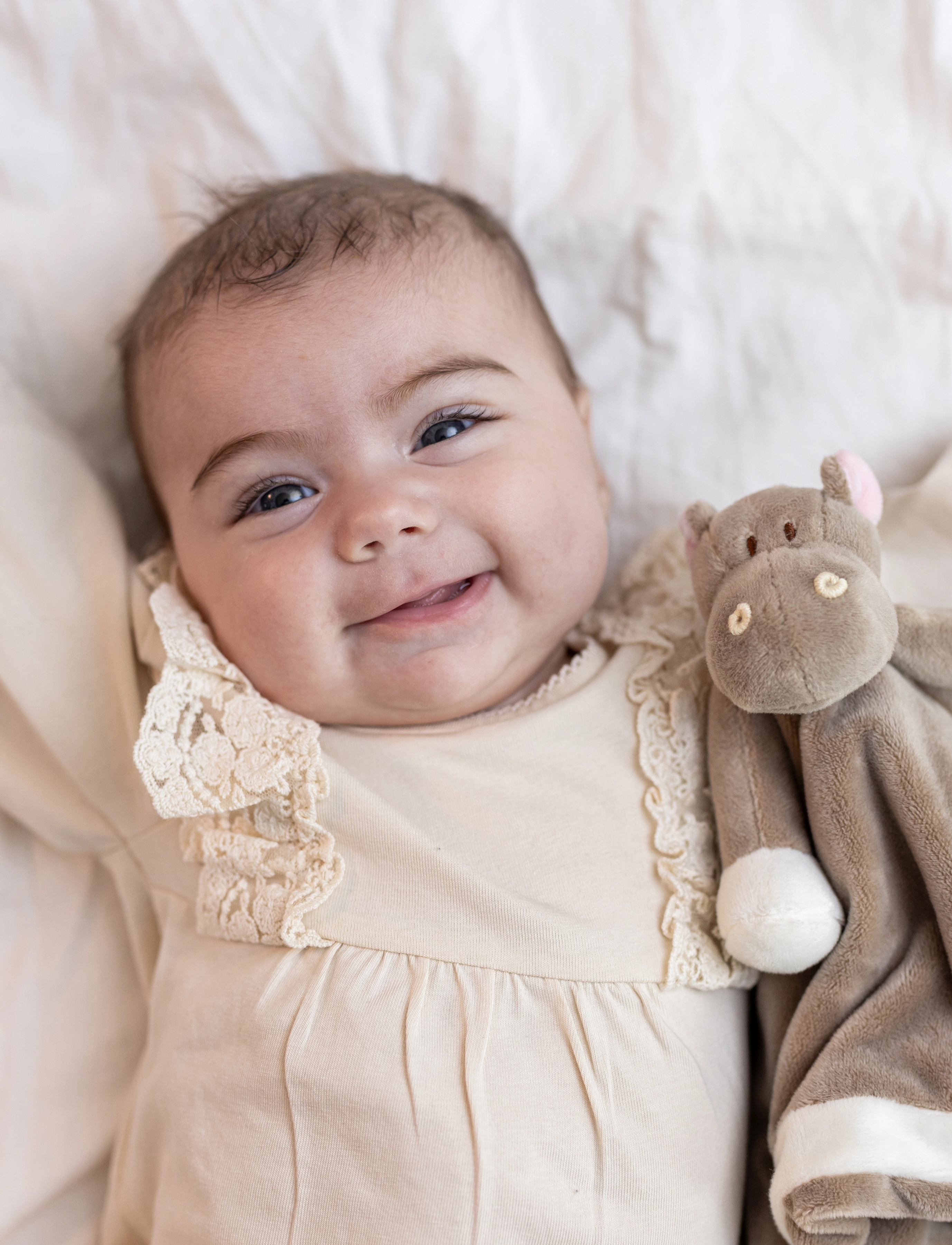 Teddykompaniet Diinglisar, Blankie, Hippo, Mud, 35X35 cm, Baby Sleep, Grau - Cuddle Blankets, Kinder