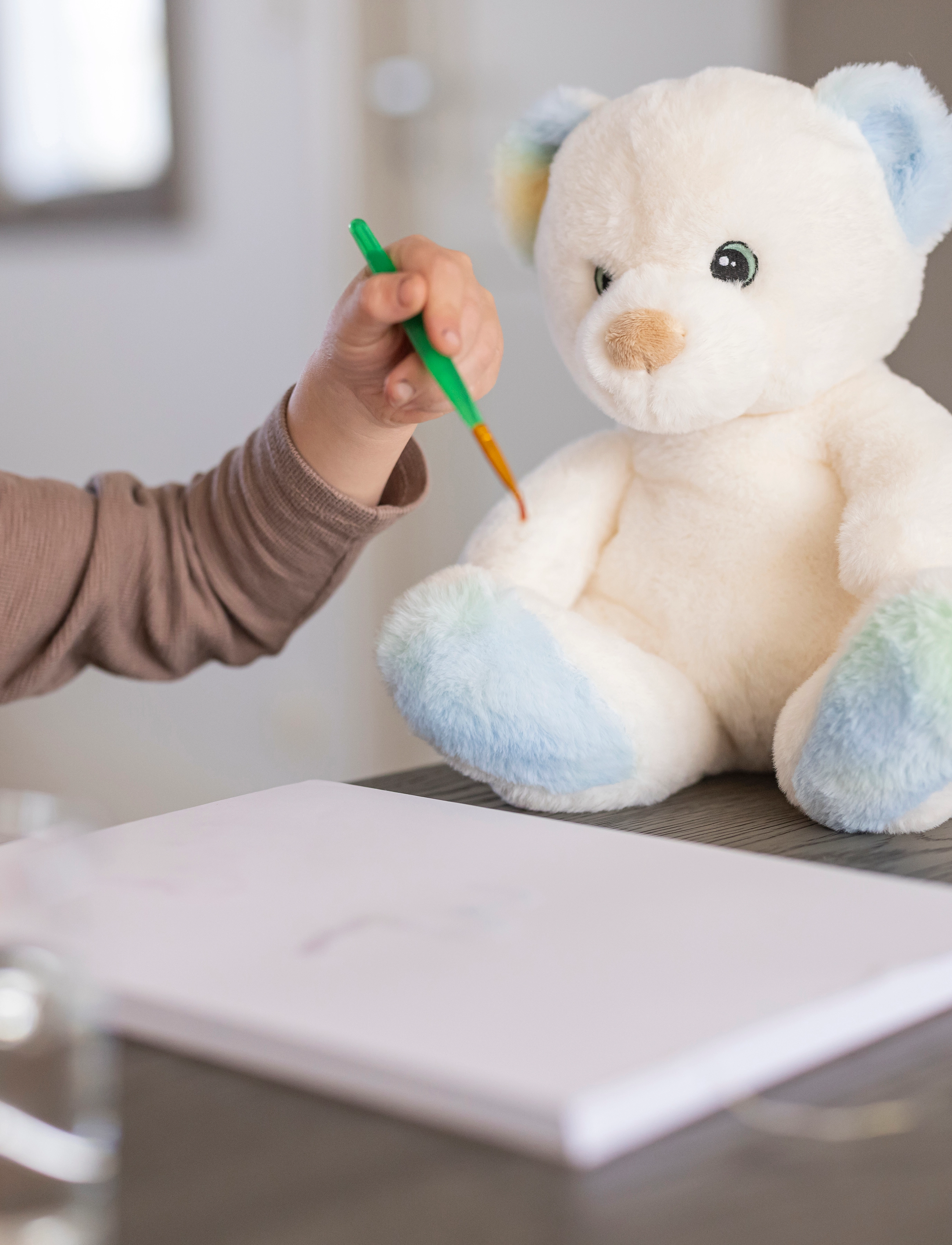 Teddykompaniet Charlie, Rainbow Coloured, 25 cm, White, Soft Legetøj > Teddy Bears, Børn