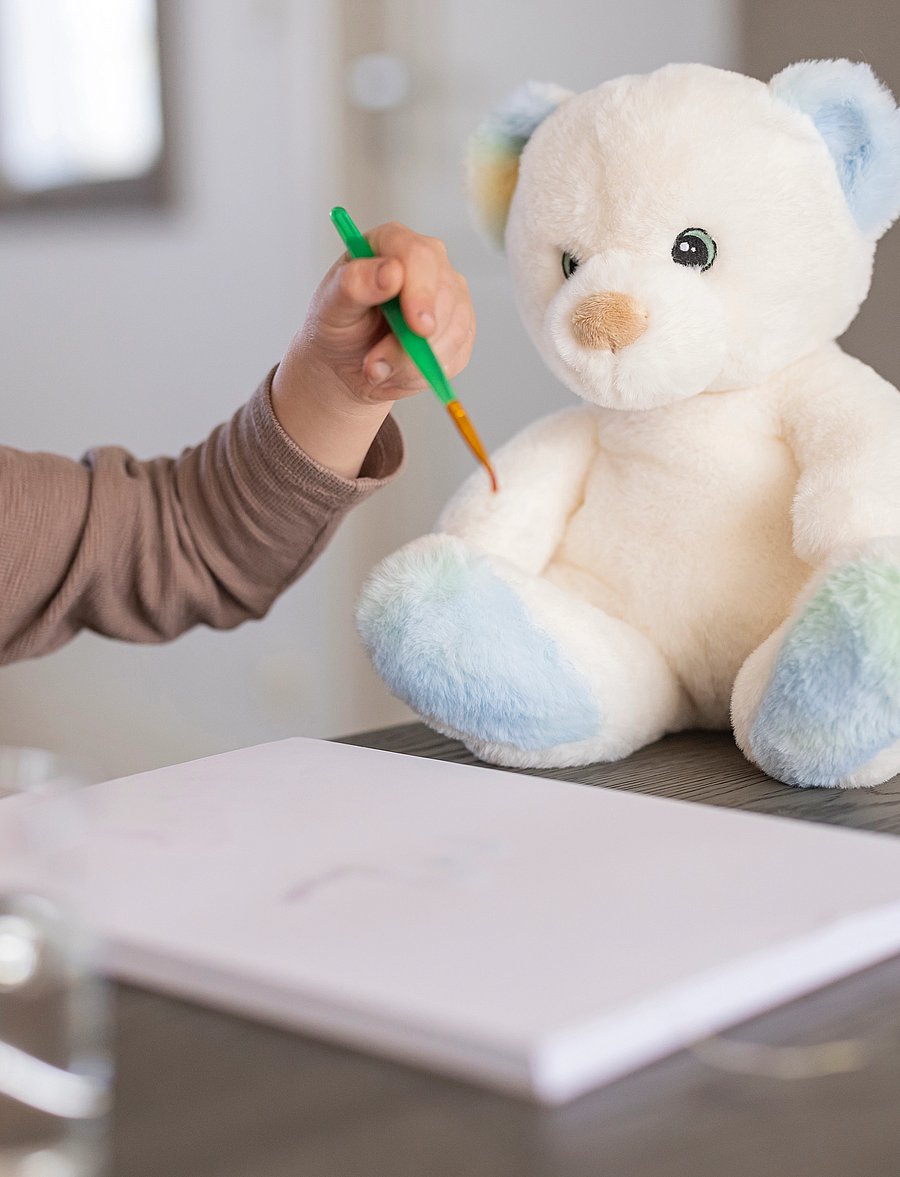 Teddykompaniet - Charlie, rainbow coloured - teddybären - white - 0