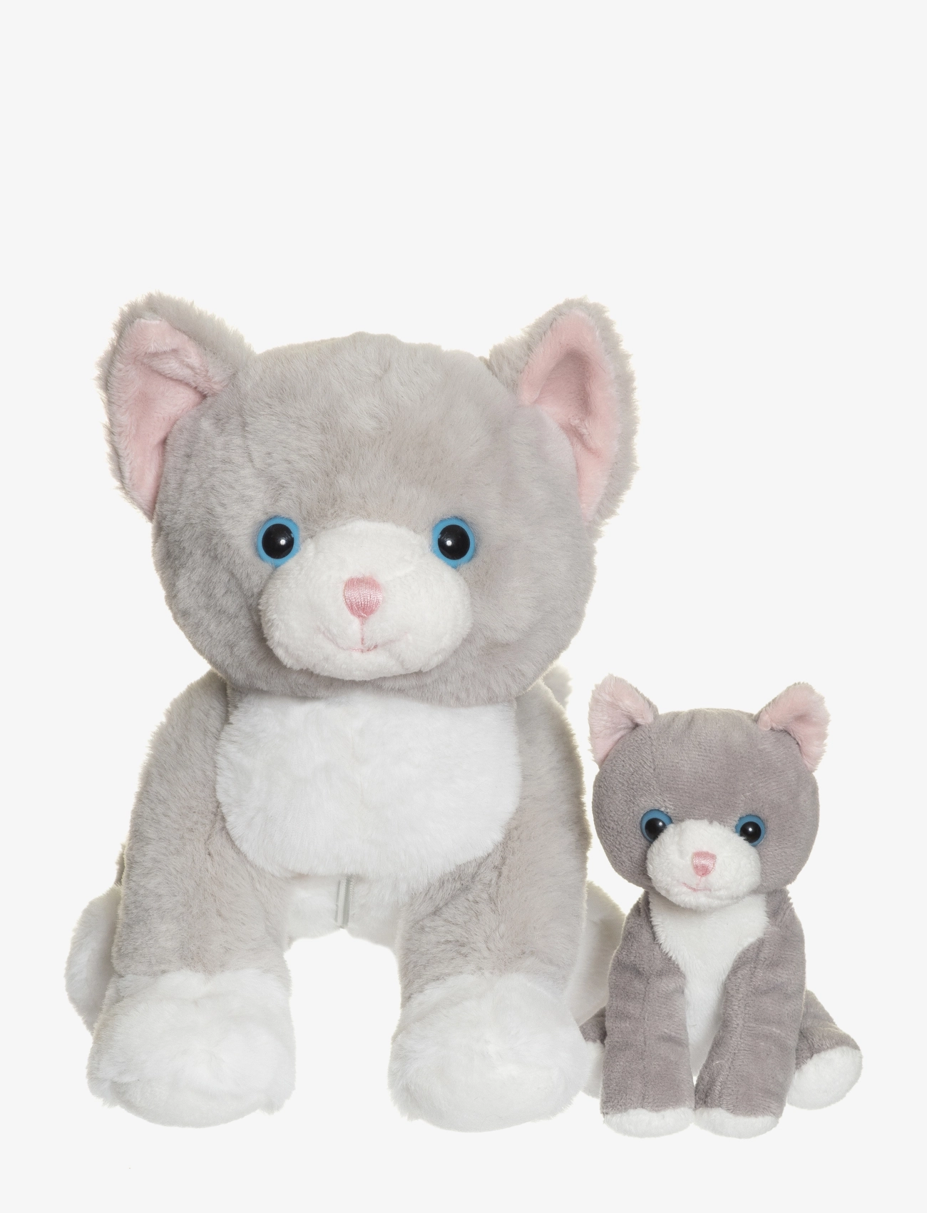 TEDDYKOMPANIET The Cat Tuva With Kitten Grau - 23 CM - Kinder