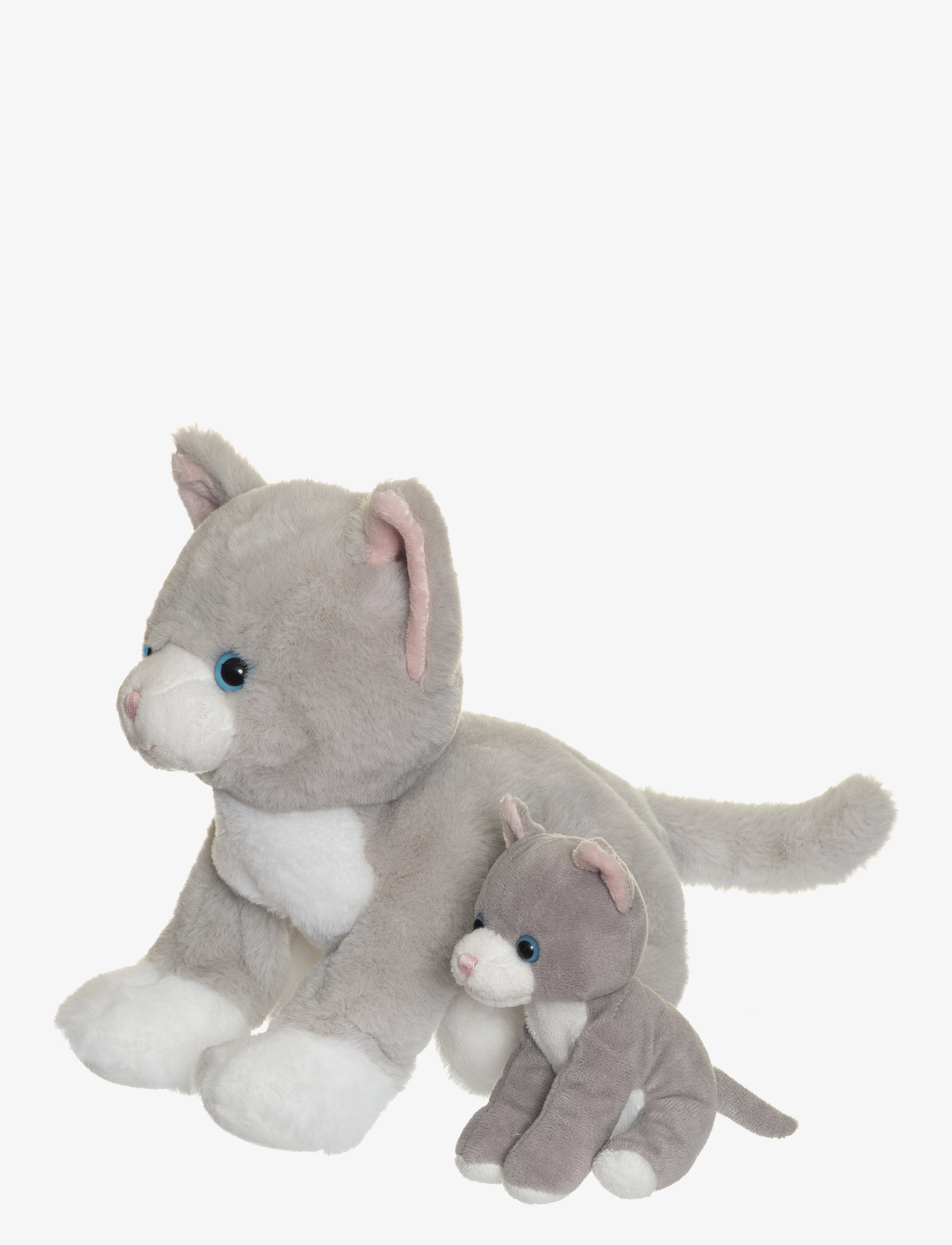 Teddykompaniet - The cat Tuva with kitten - tøjdyr - grey - 2