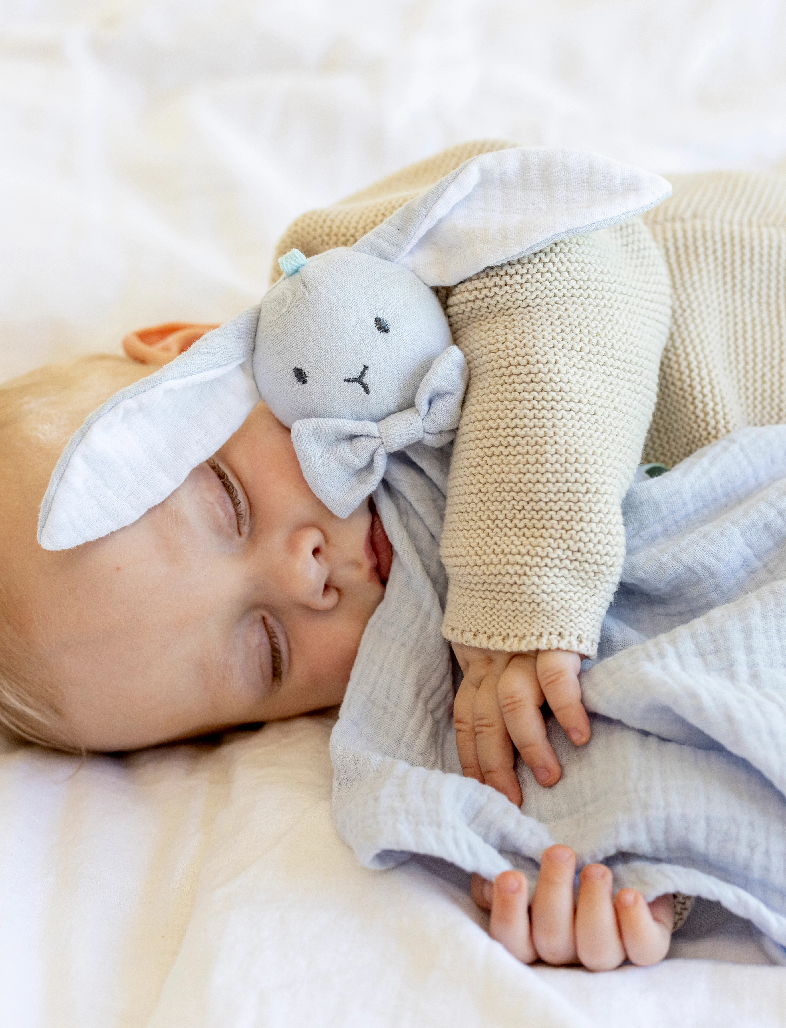 Teddykompaniet Diinglisar, Snuttefilt, Kanin, Muslin, babyblå - Babyprodukter - BLUE / blue