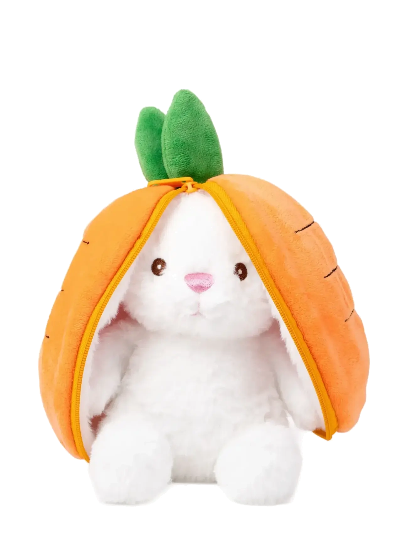 TEDDYKOMPANIET Kanin I Morot Med Dragkedja Orange - 37 CM - Kinder