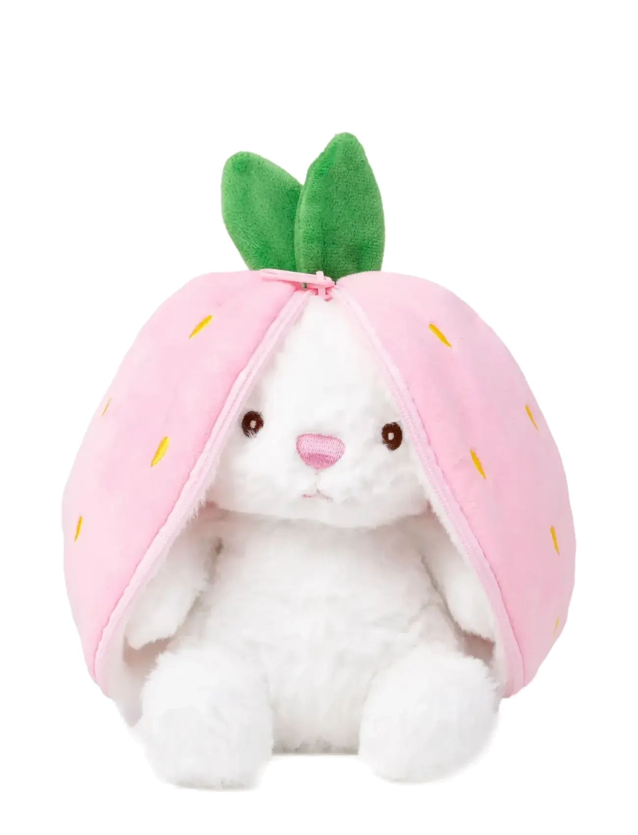 TEDDYKOMPANIET Kanin I Jordgubbe Med Dragkedja Pink - 37 CM - Kinder