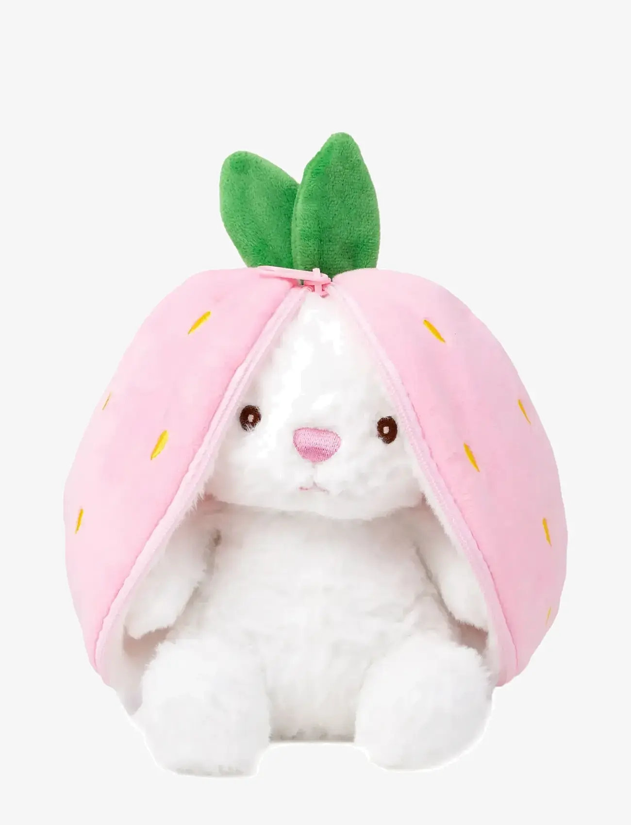 Teddykompaniet - Kanin i jordgubbe med dragkedja - plüschspielzeug - pink - 1