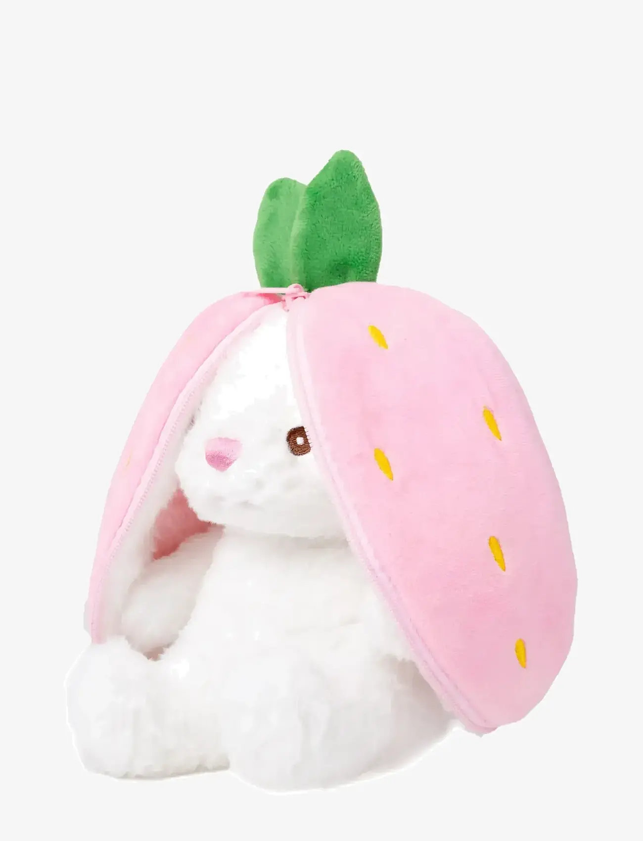 Teddykompaniet - Kanin i jordgubbe med dragkedja - plüschspielzeug - pink - 2