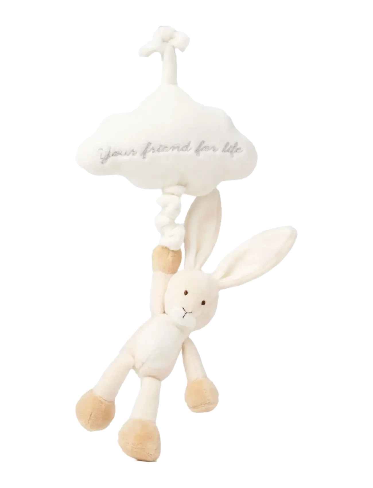 Teddykompaniet Diinglisar, Speldosa Moln, Kanin, Beige, Børn, Musical Plush Legetøj, Hvid, Str: 37 CM