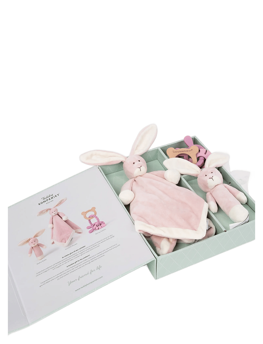 Teddykompaniet - Diinglisar, Gåvoset, Kanin, Dimrosa - fopspeen deken - pink - 2