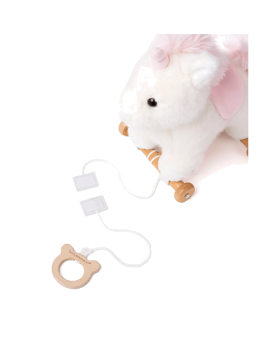 Teddykompaniet - Dragdjur, Enhörning - træklegetøj - pink - 3