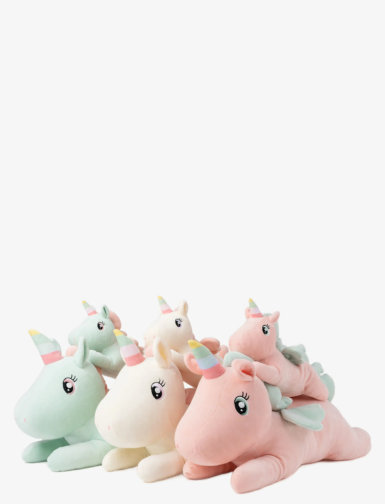 Teddykompaniet - Kramis, Liggande enhörning, Stor, Vanilj - pliušiniai gyvūnai - white - 4