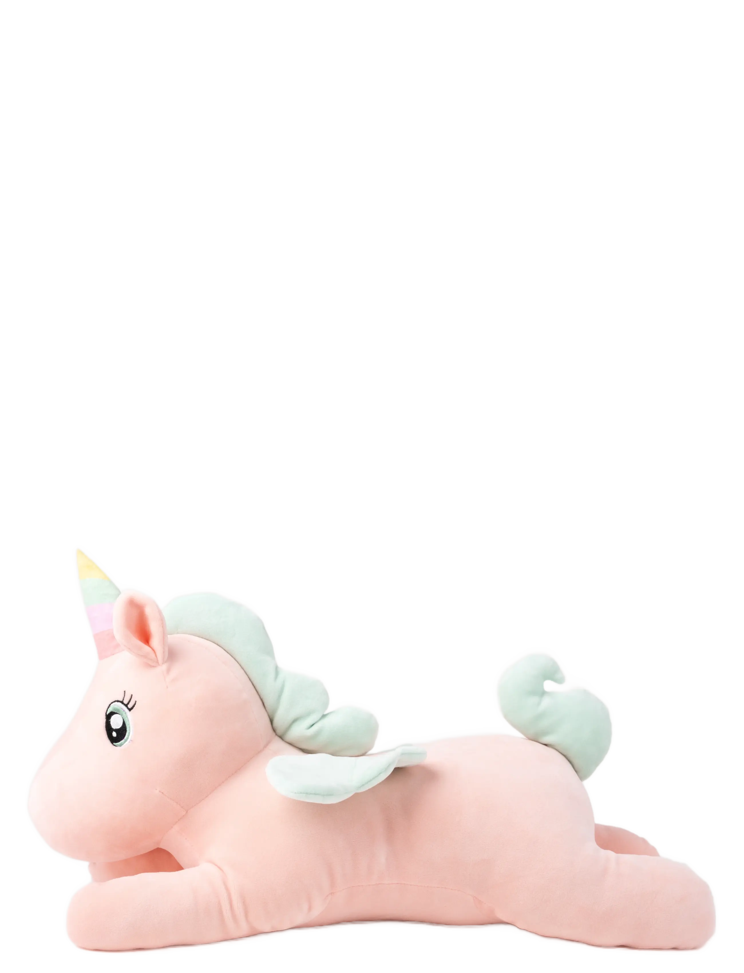 Teddykompaniet - Kramis, Liggande enhörning, Stor, Persika - tøjdyr - pink - 1
