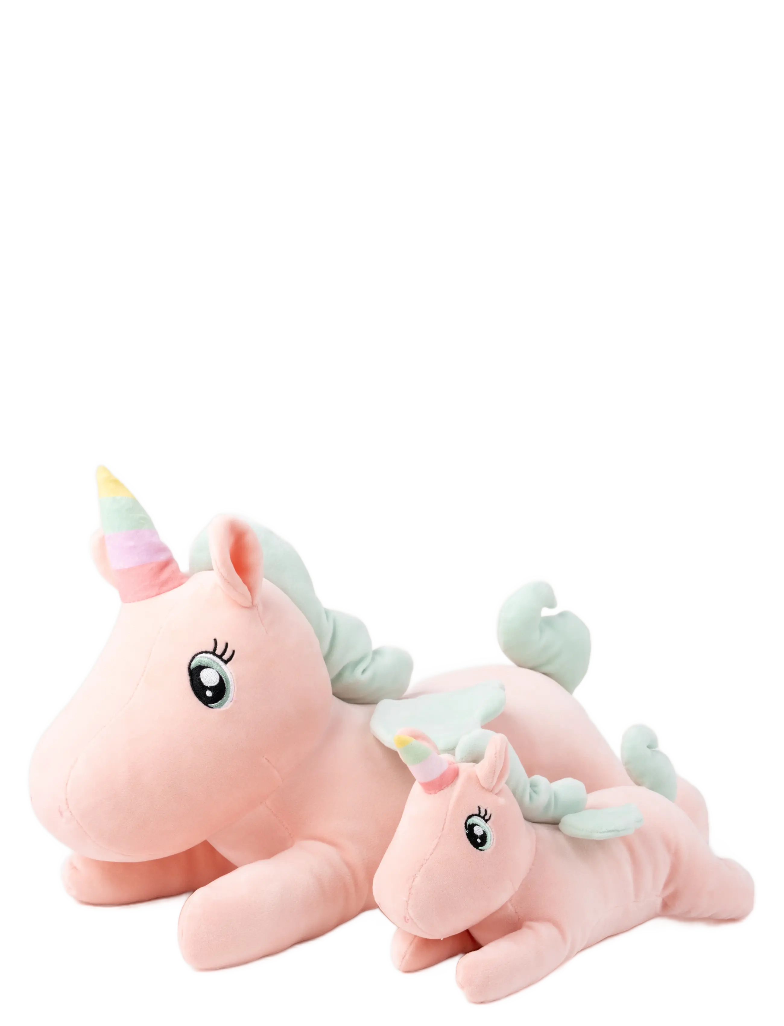 Teddykompaniet - Kramis, Liggande enhörning, Stor, Persika - tøjdyr - pink - 3