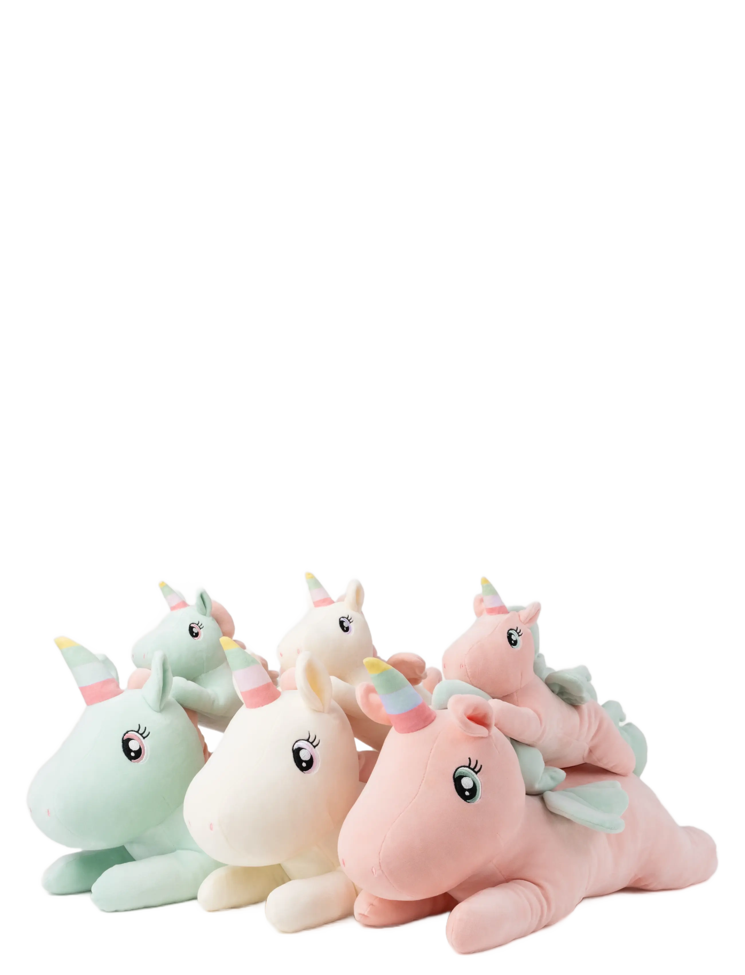 Teddykompaniet - Kramis, Liggande enhörning, Stor, Persika - tøjdyr - pink - 4