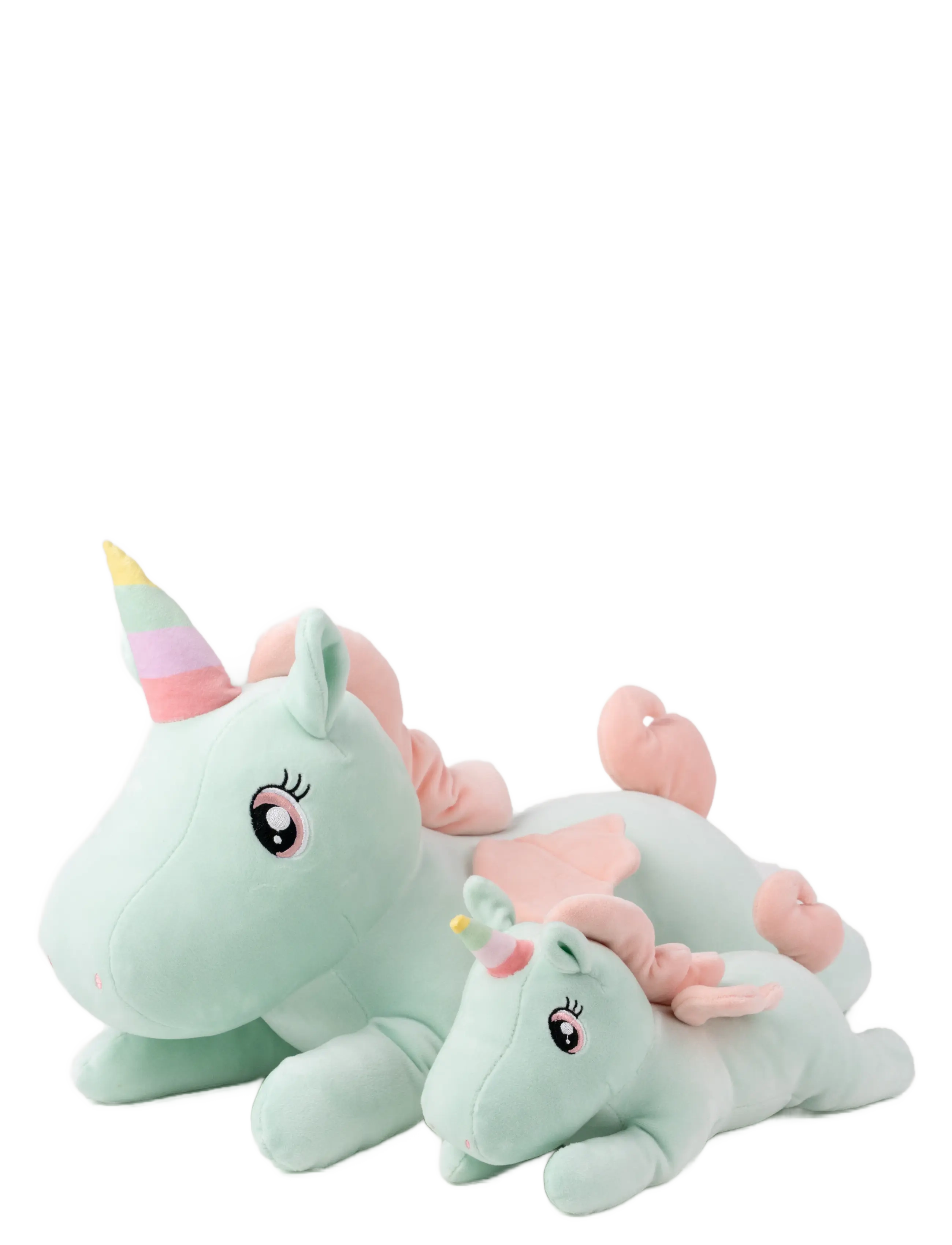 Teddykompaniet - Kramis, Liggande enhörning, Stor, Pistage - stuffed animals - green - 3