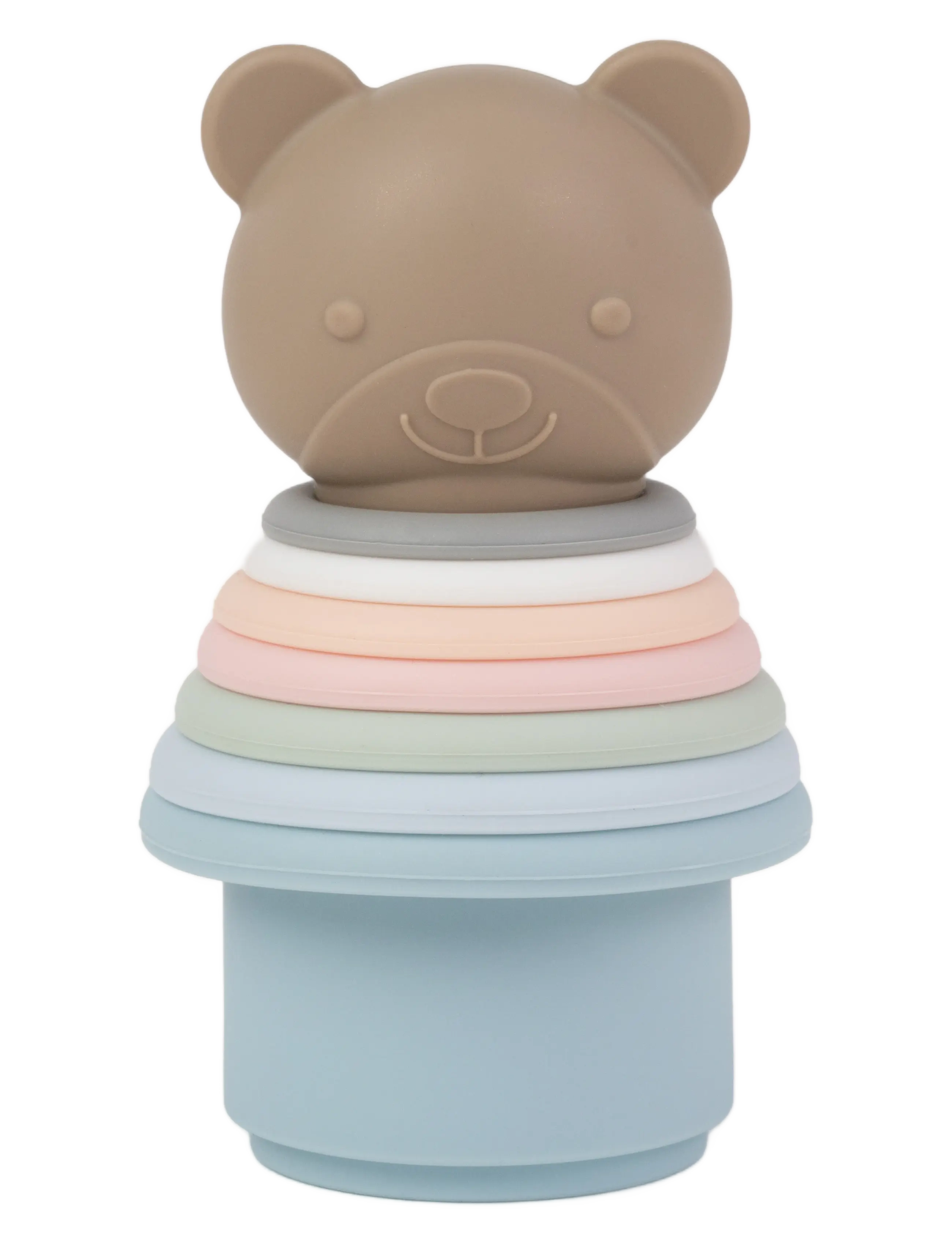 Teddykompaniet Stapelleksak Nalle, Silikon, Børn, Stackable Blocks, Brun, Str: 27 CM