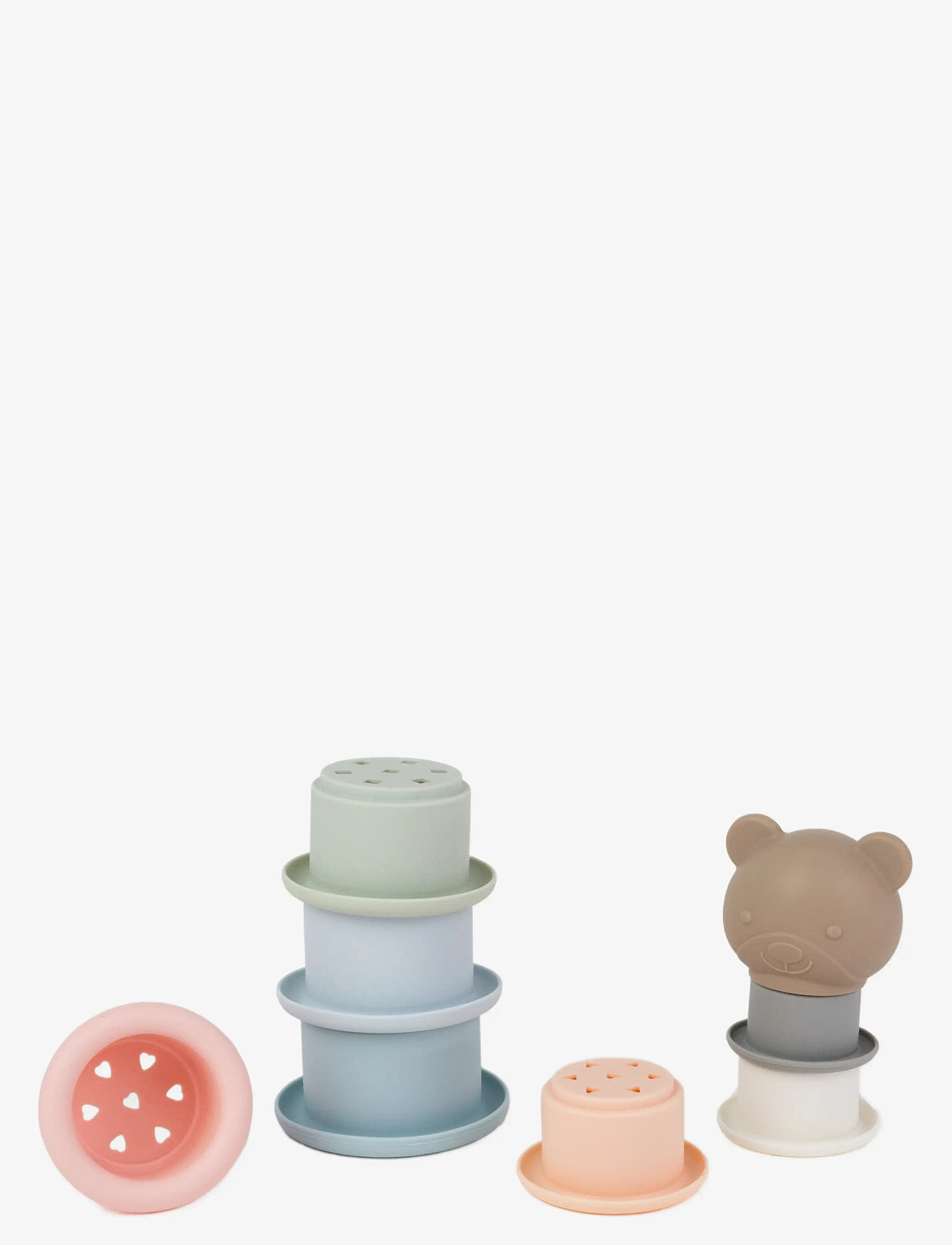 Teddykompaniet - Stapelleksak Nalle, Silikon - torniklotsid - multi coloured - 2