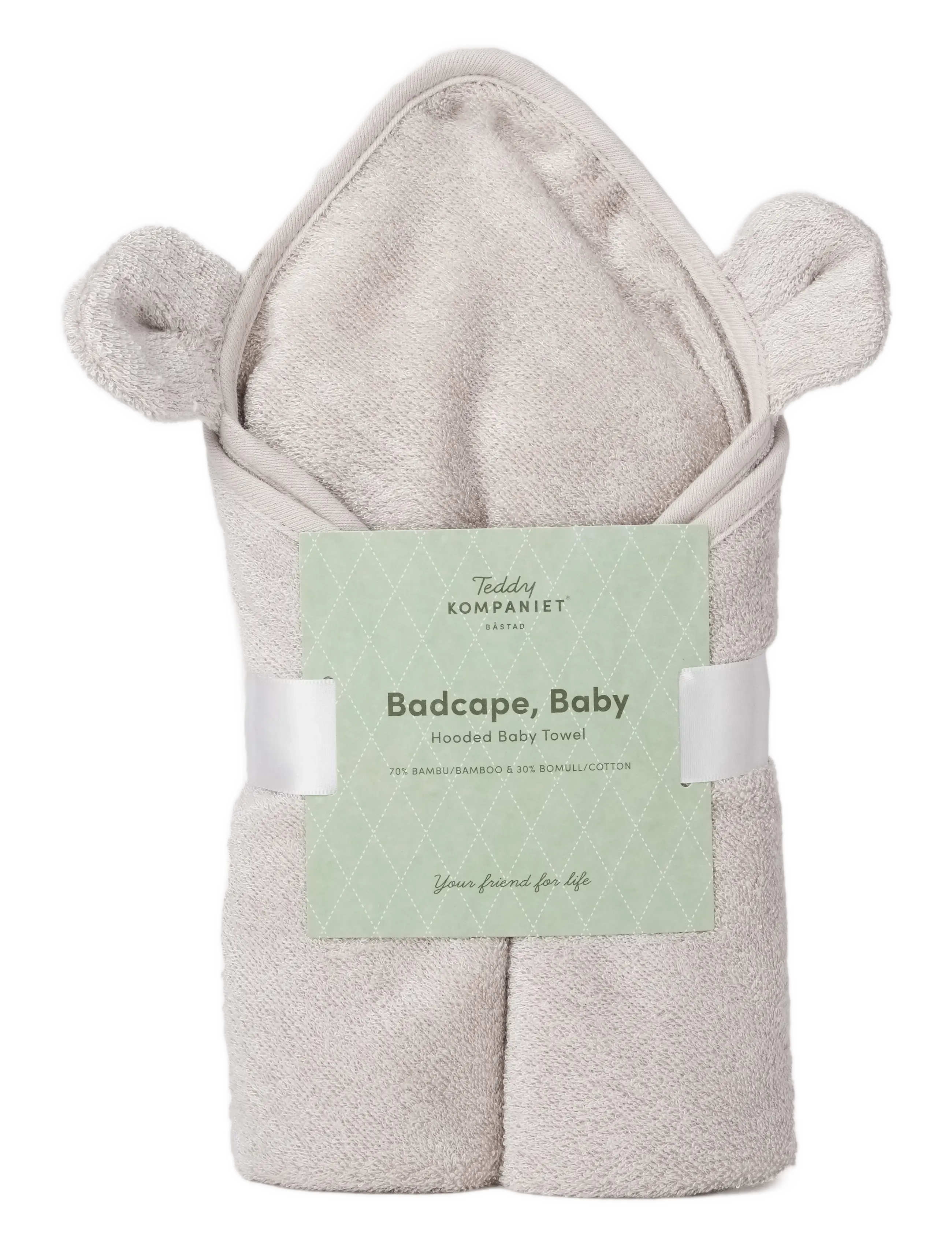 Teddykompaniet - Badcape, Bambu, Teddy, Greige - torklappar - beige - 2