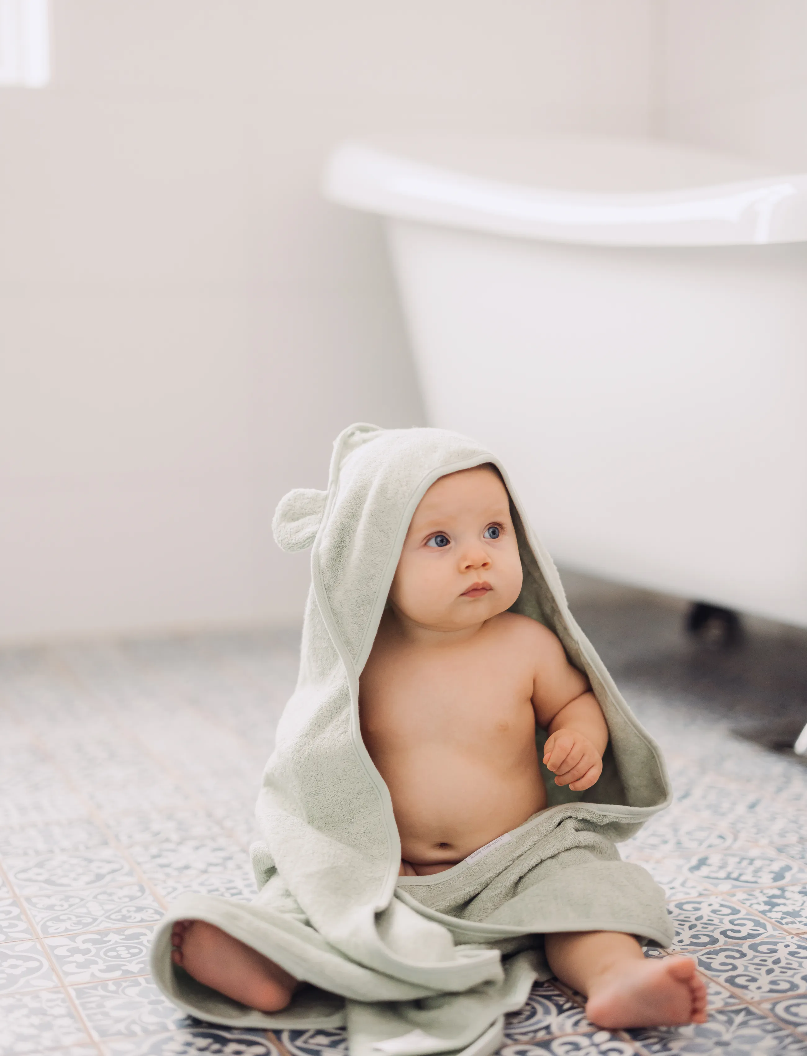 Teddykompaniet Badcape, Bambu, Teddy, Lindblomsgrön - Teddykompaniet - GREEN / green