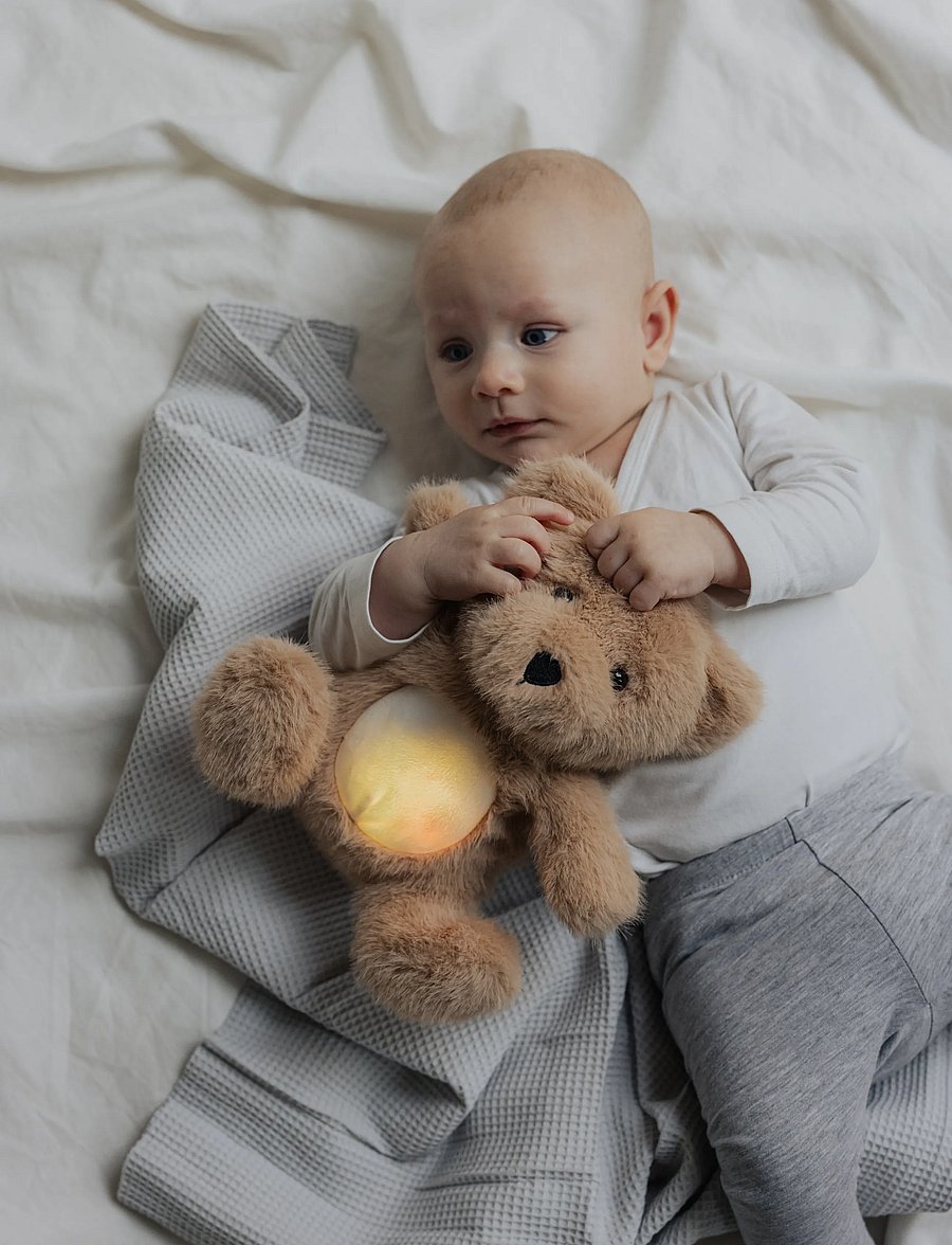Teddykompaniet - Baby Nattlampa med Ljud, Nalle - nallar - brown - 0