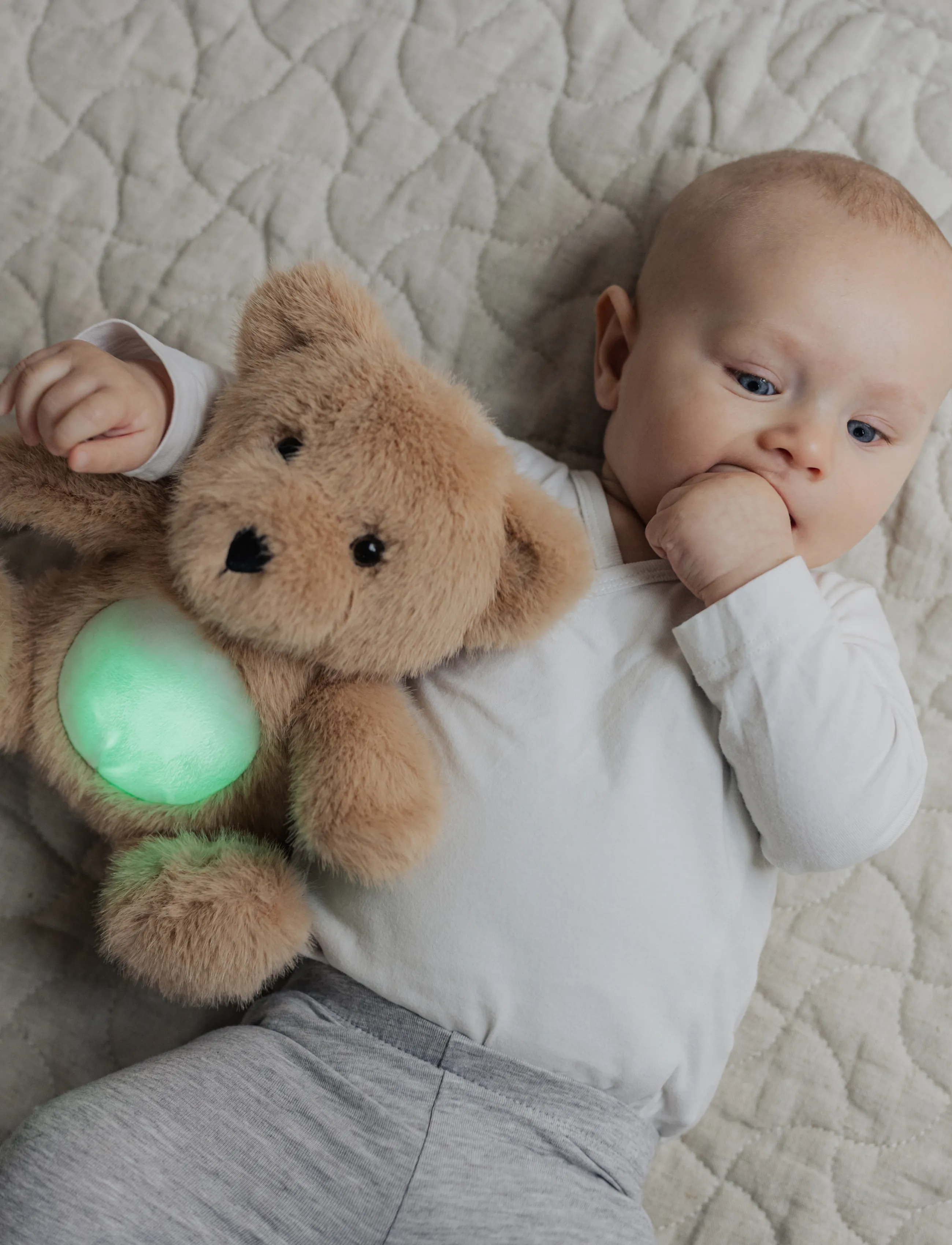 Teddykompaniet - Baby Nattlampa med Ljud, Nalle - nallar - brown - 5