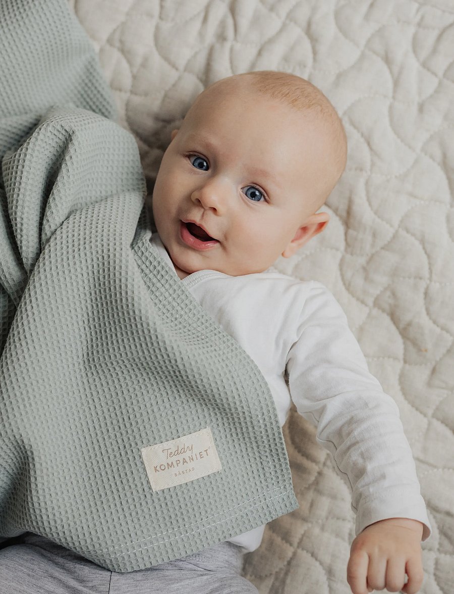 Teddykompaniet - Babyfilt, Bomull, Lindblomsgrön - beebitekid - green - 0