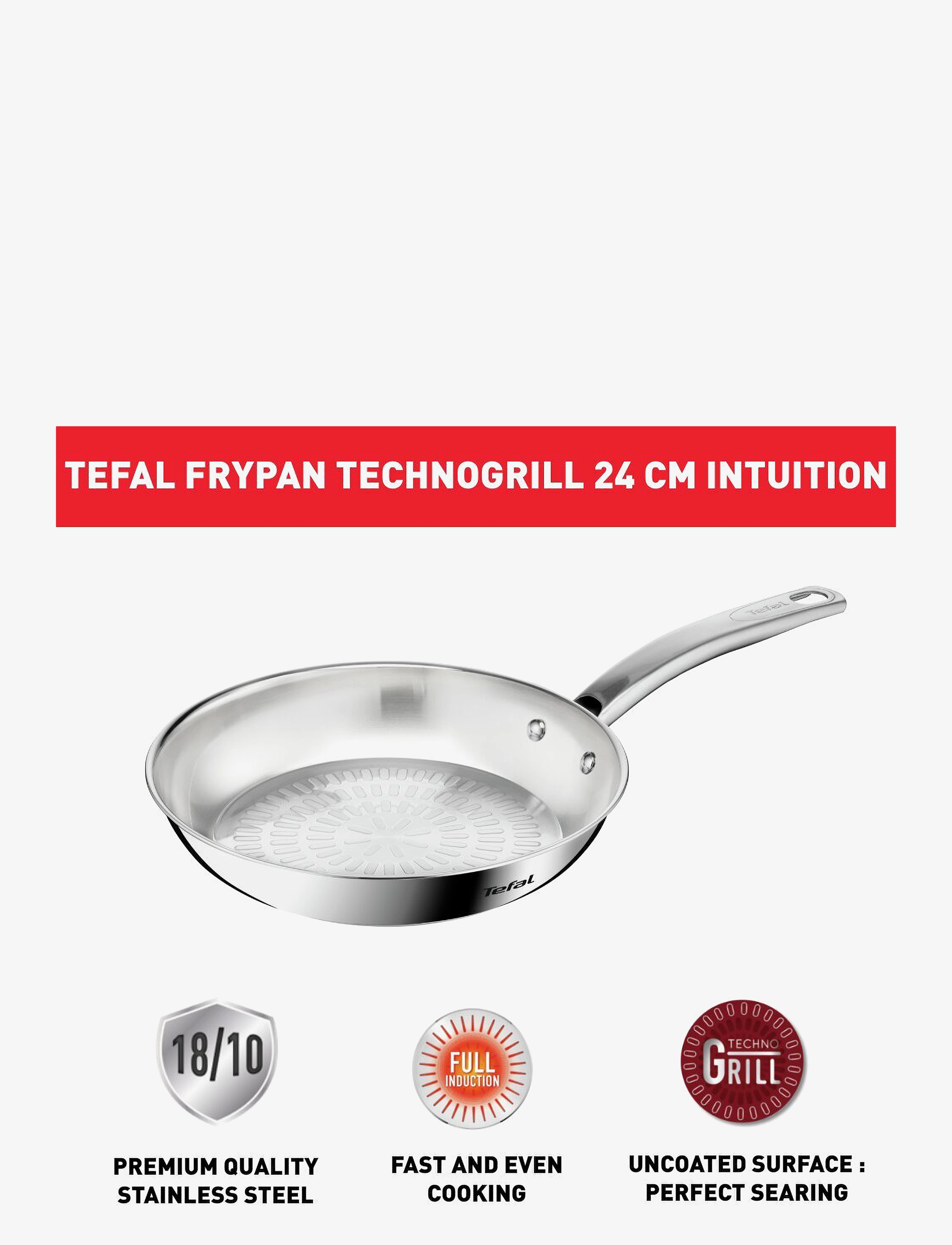 Tefal - Intuition Techdome Frypan 24 cm - najniższe ceny - stainless steel - 2