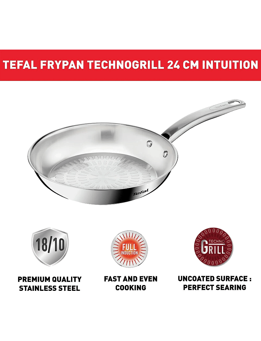 Tefal - Intuition Techdome Frypan 24 cm - madalaimad hinnad - stainless steel - 2