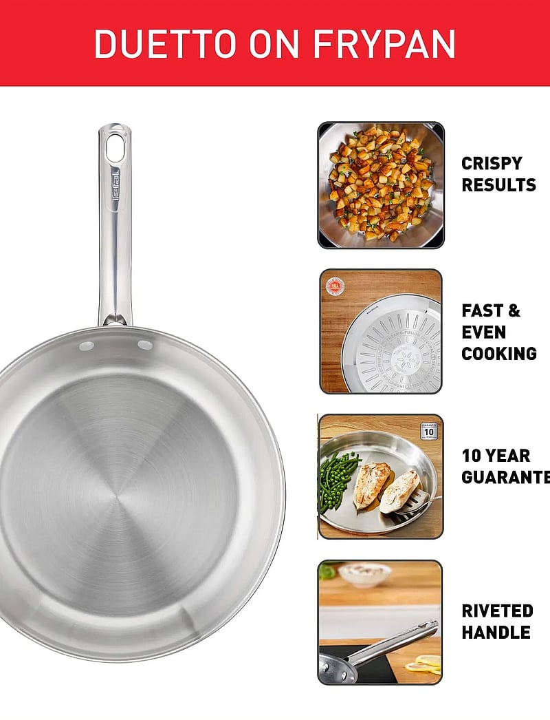 Tefal - Duetto ON Fry pan 20 cm, uncoated - bratpfannen - stainless steel - 3