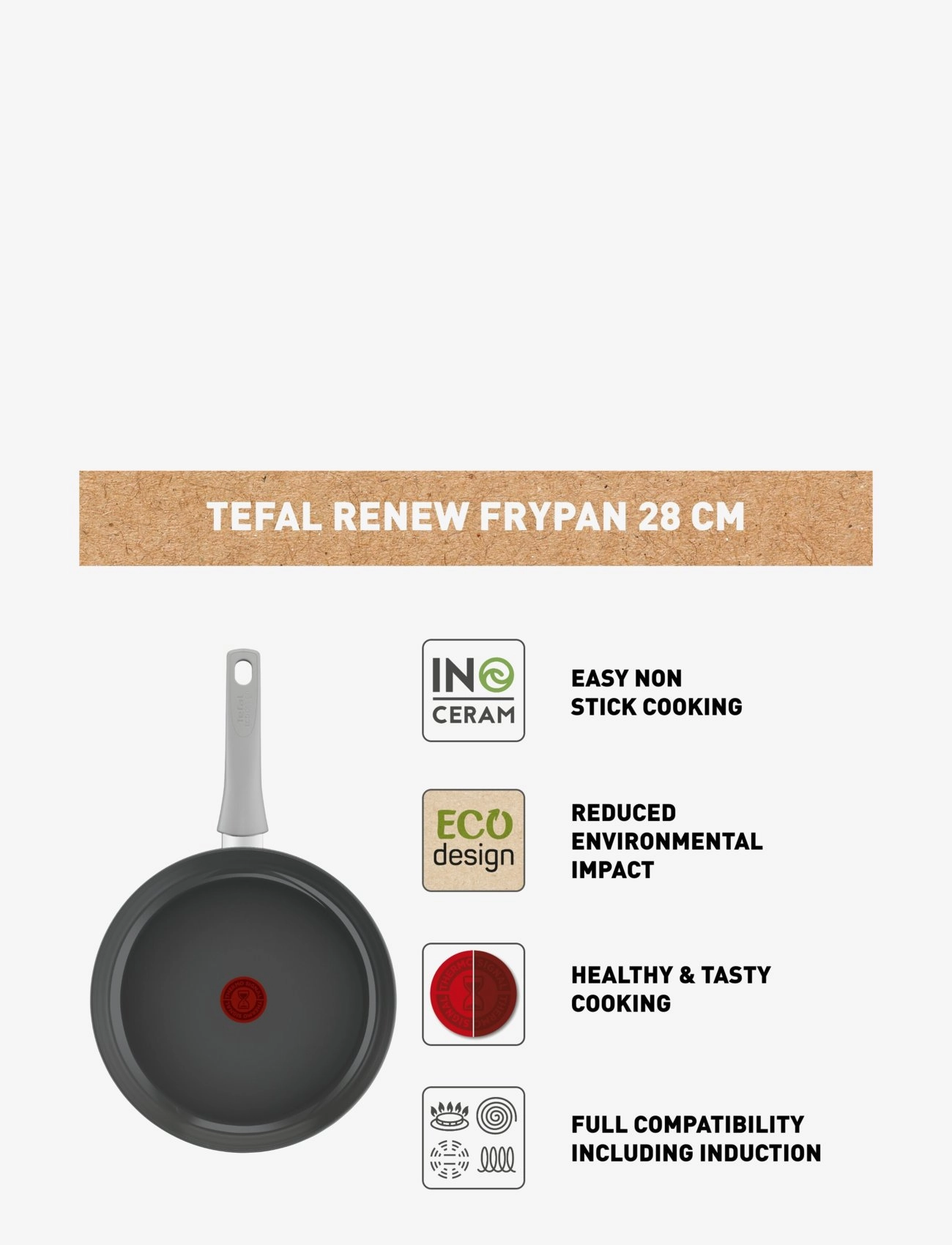 Tefal - Renew ON Frypan - stegepander - grey - 4